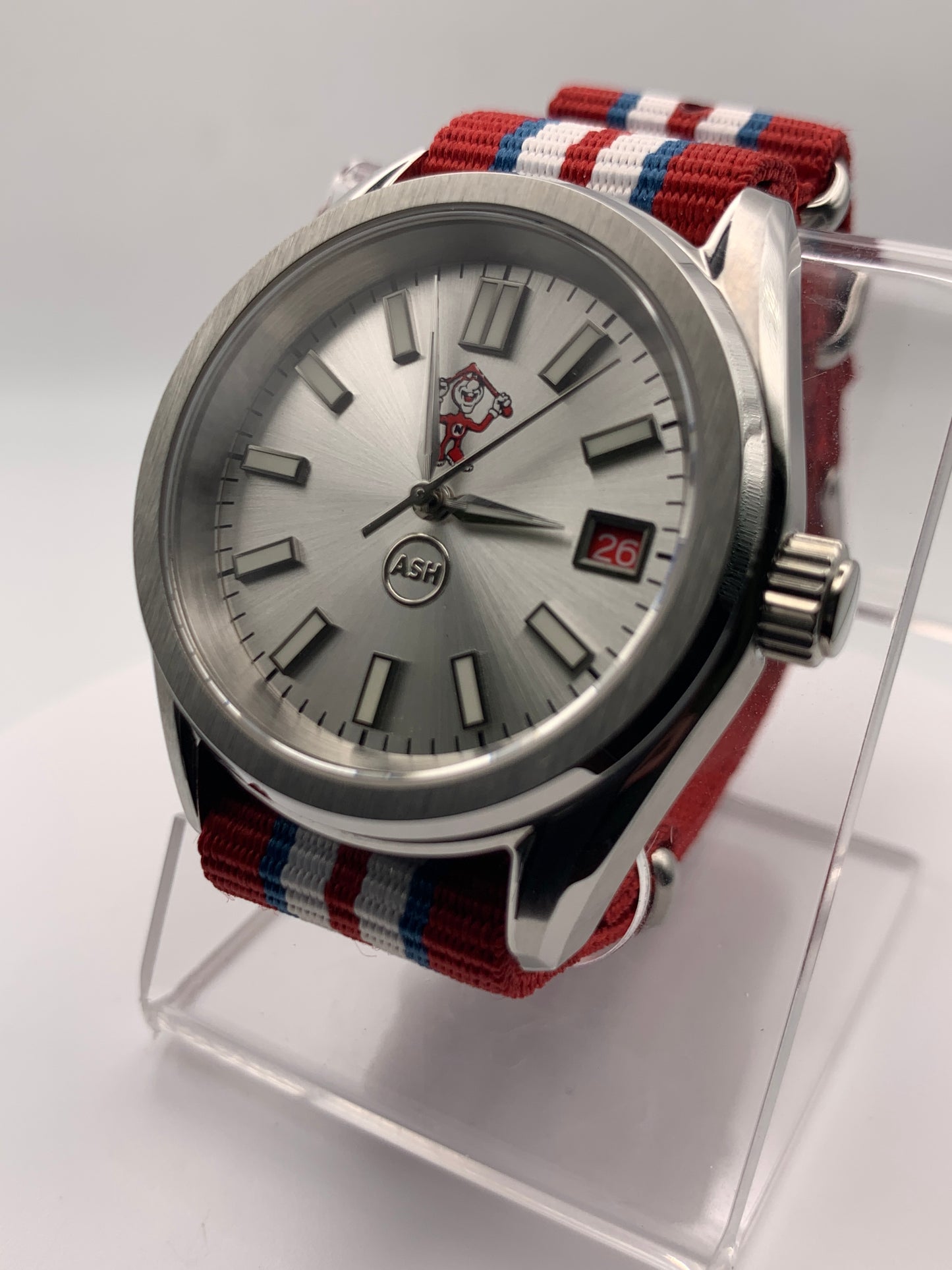 Best Avoided.  39mm Stainless steel. Sapphire crystal. Seiko NH35 with red date wheel. Mischief.
