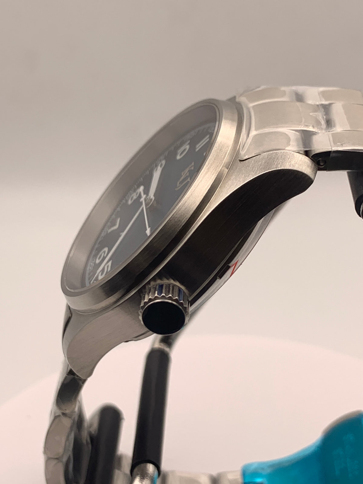 KLJ Custom - 39mm Brushed stainless steel. Sapphire crystal.  Seiko NH38.