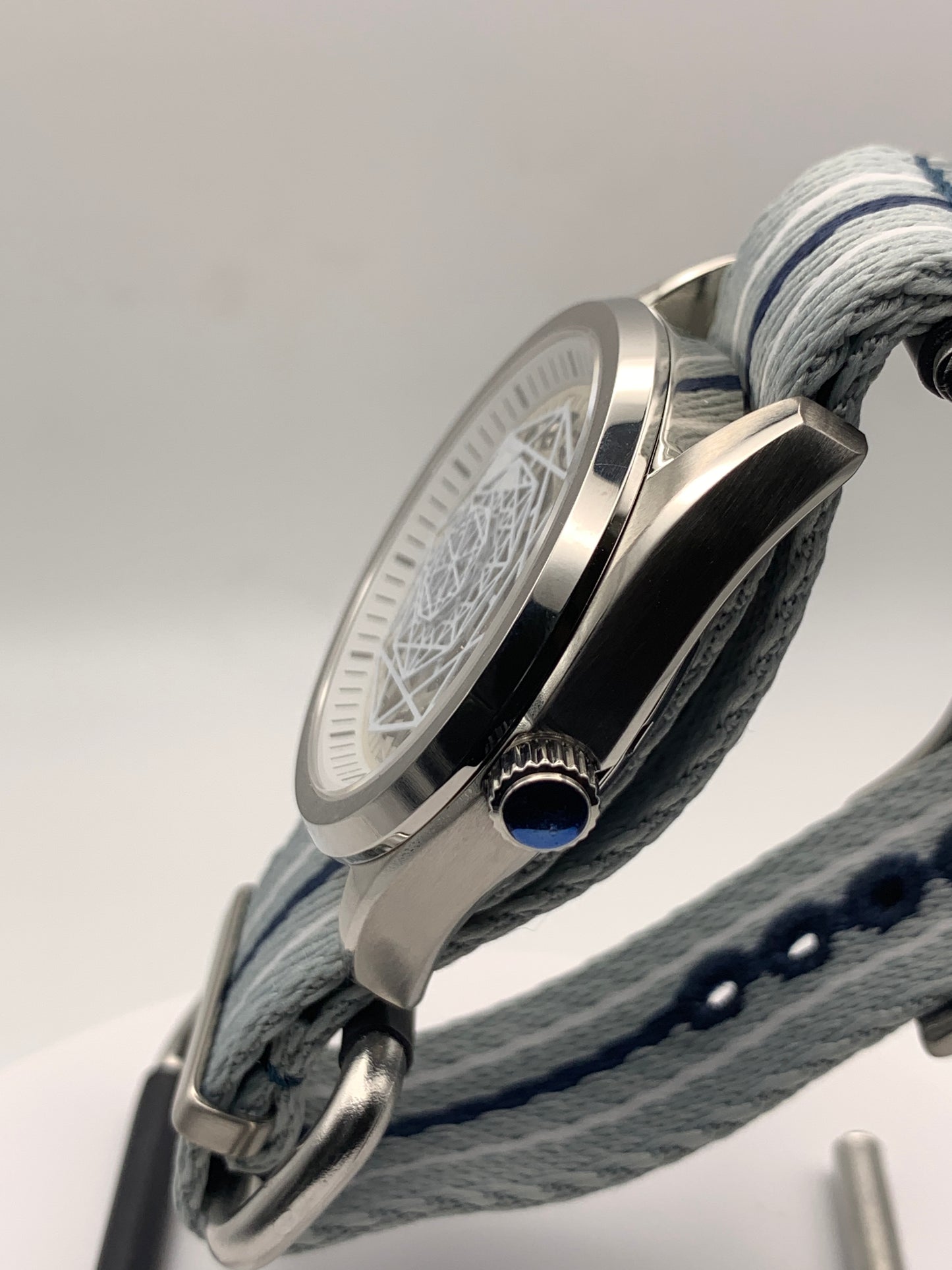 Blizzard - 40mm Stainless steel case. Sapphire crystal.  Snowflake dial and handset. Seiko NH70 skeleton automatic.