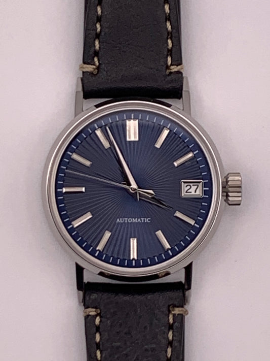 Vanishing Point. 33mm minimalist stainless steel case. Sapphire crystal. Seiko NH35.