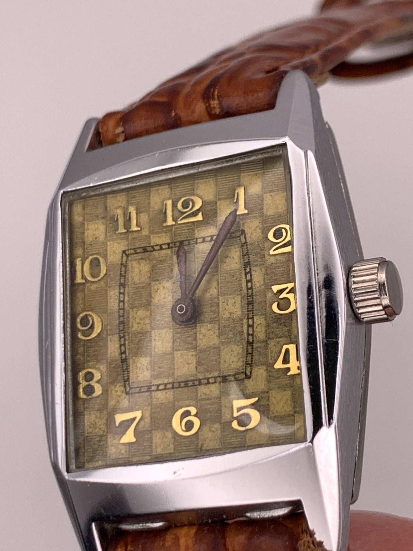 Feather 1.1 Vintage brass case and dial. Acrylic crystal. Miyota 2036 quartz movement.