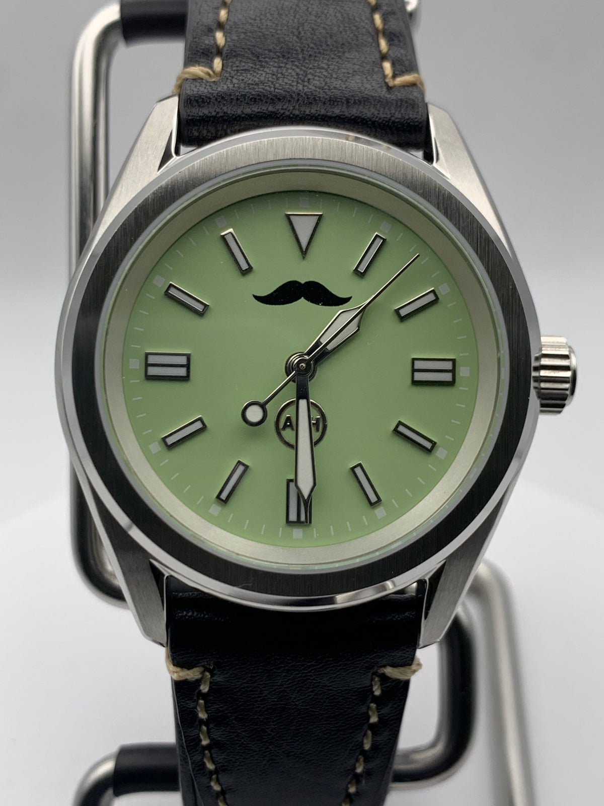 Mustachio 1.1 - 38mm Stainless steel.  Sapphire crystal with AR. Seiko NH38.