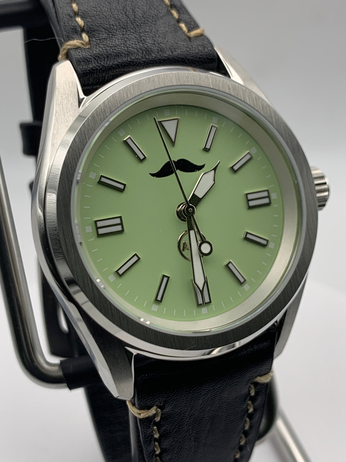 Mustachio 1.1 - 38mm Stainless steel.  Sapphire crystal with AR. Seiko NH38.