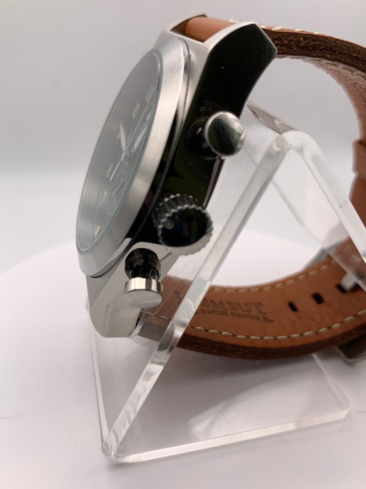 Machine Head. 46mm Stainless steel chronograph. K-1 glass crystal. Miyota 0S00 quartz movement.