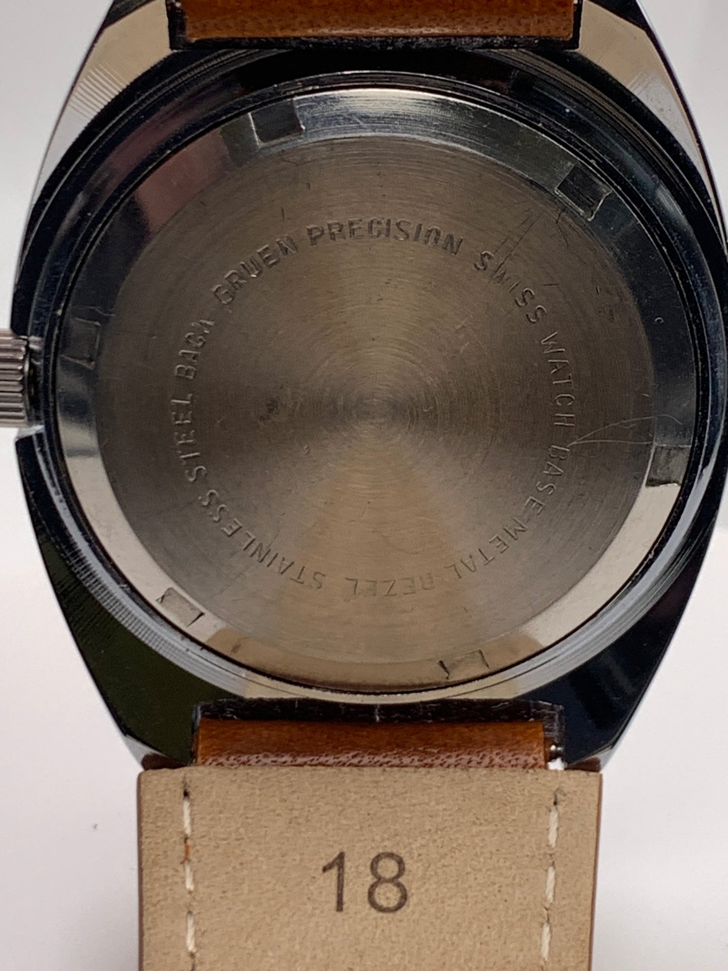 Butter. 37mm NOS Gruen brass and stainless steel case. Acrylic dome crystal. Seiko VH31.