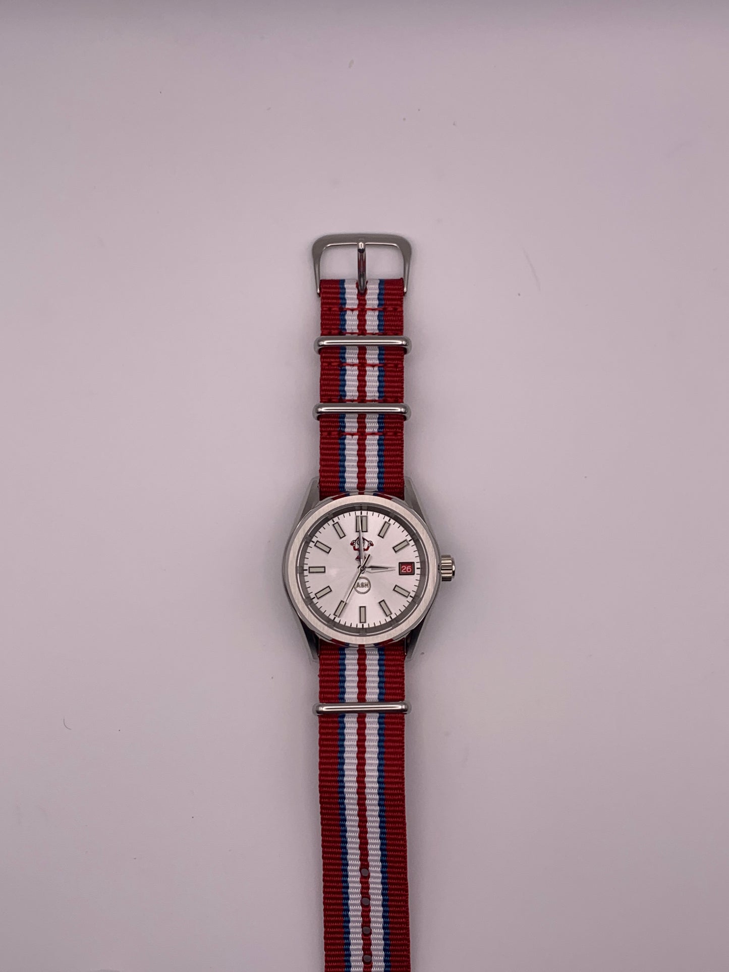 Best Avoided.  39mm Stainless steel. Sapphire crystal. Seiko NH35 with red date wheel. Mischief.