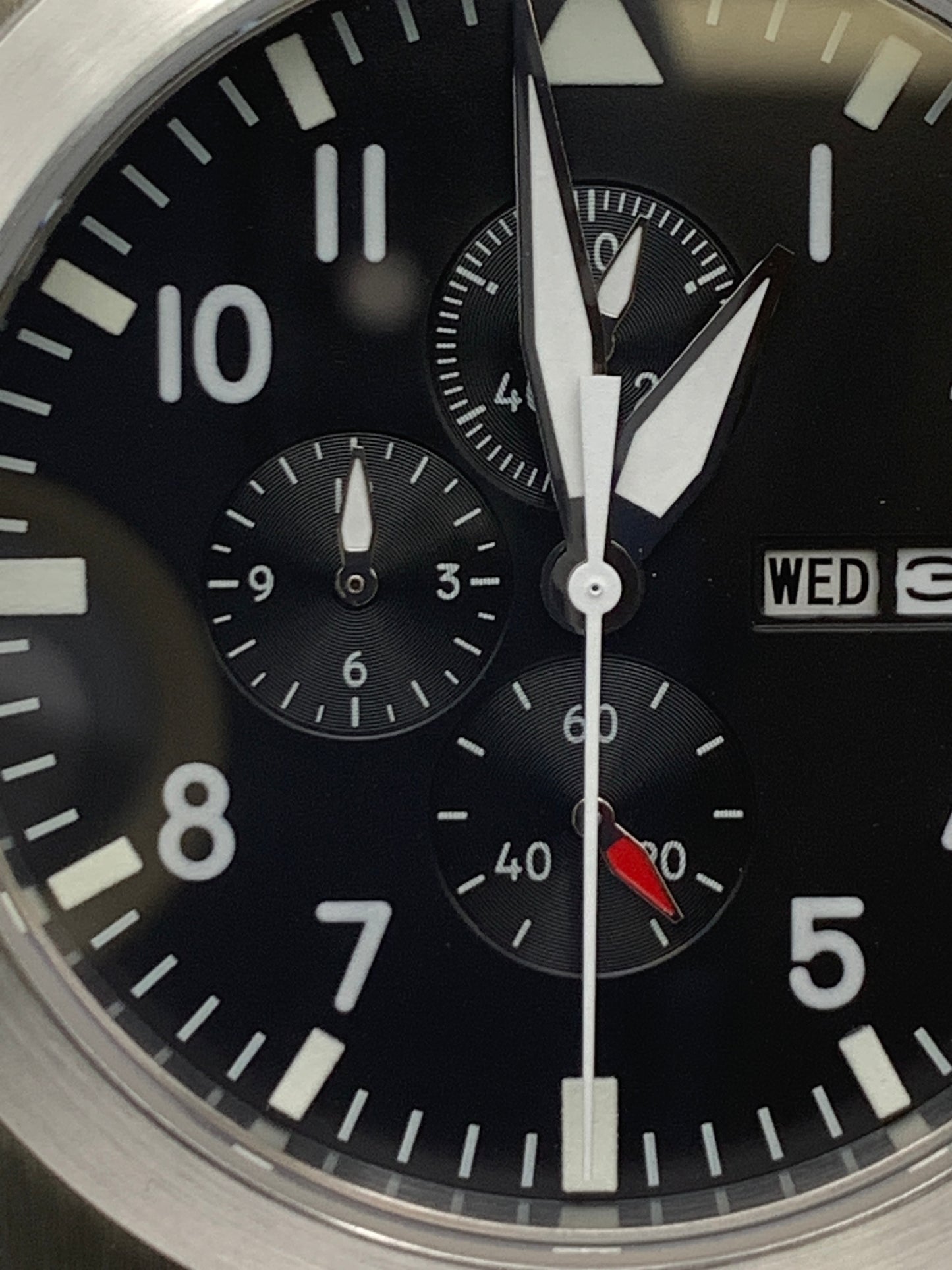 Titan. 46mm Pilot Chronograph. Sapphire crystal. Miyota 0S00.