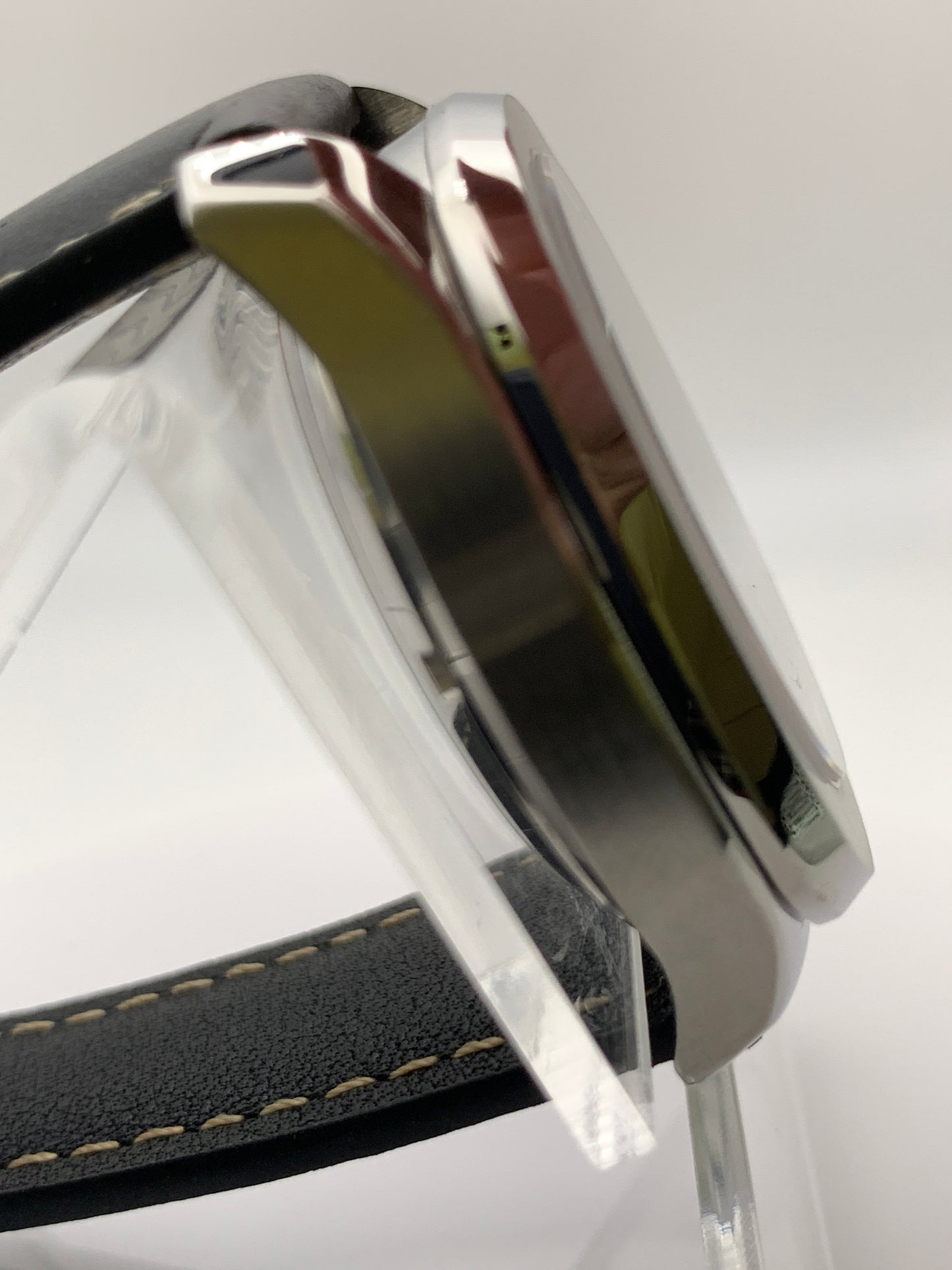 40mm Silver on silver dress watch.