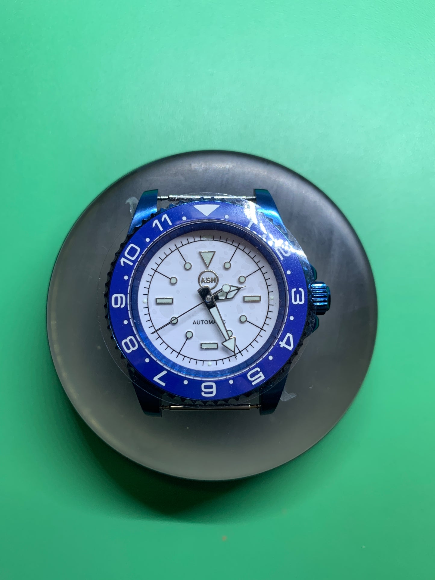 Europa - 41mm Blue anodized stainless steel case. Sapphire crystal. Seiko NH38.