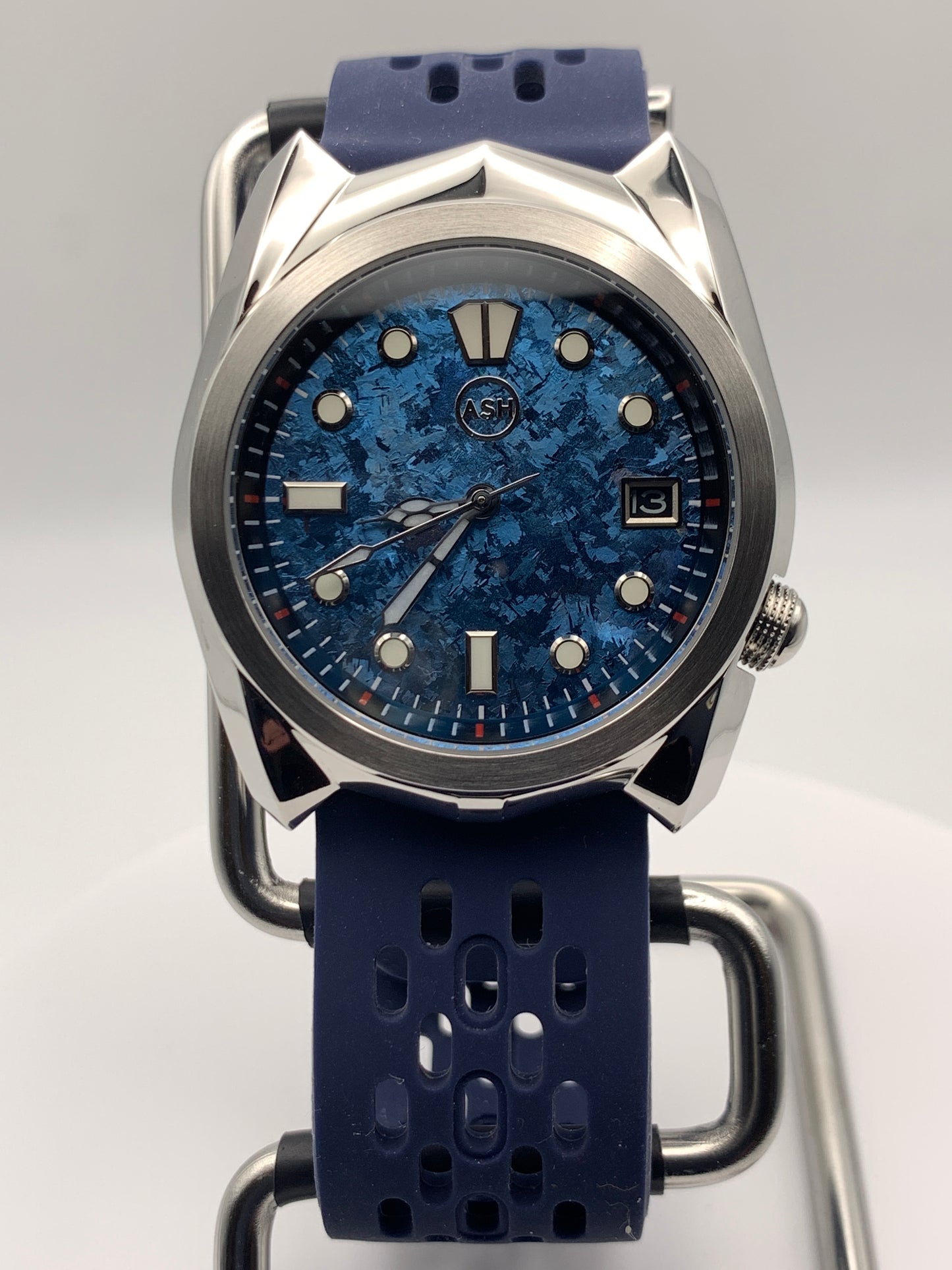 Miles. 39mm Stainless Steel case. AR coated sapphire crystal. Crystal titanium dial. Seiko NH35 automatic.