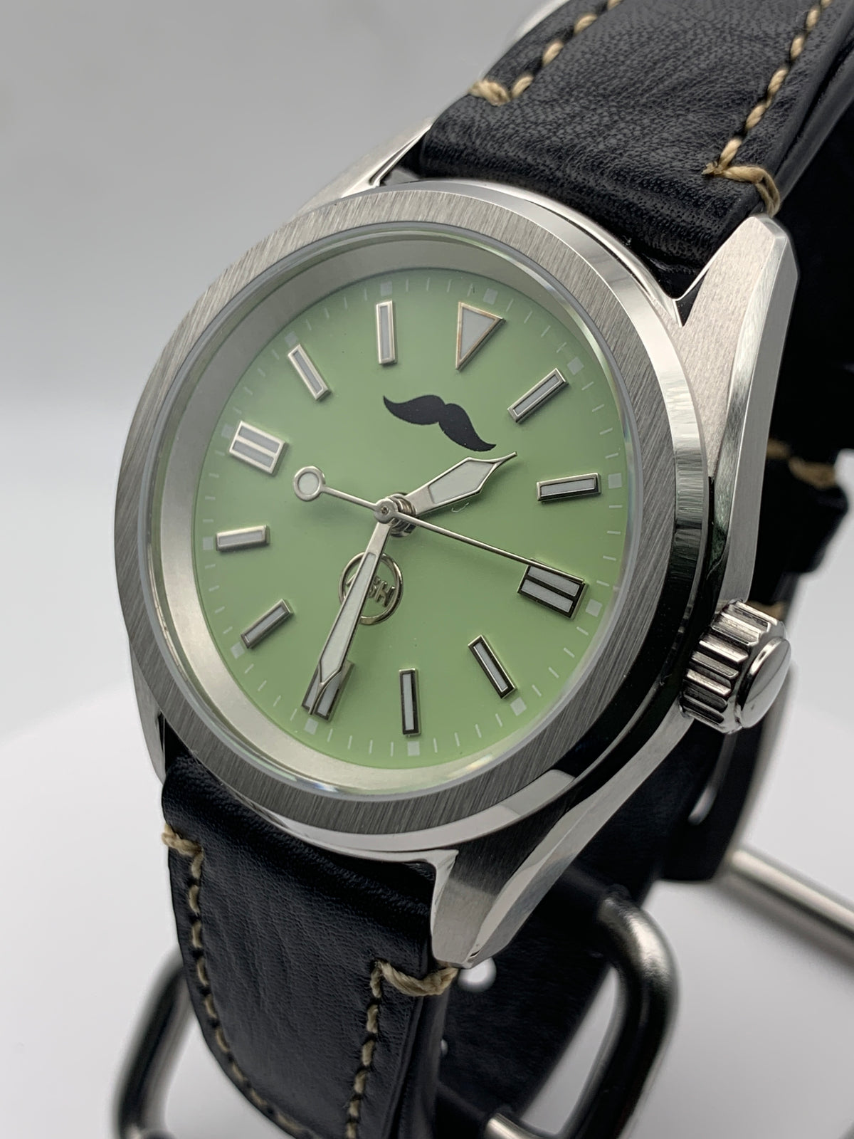 Mustachio 1.1 - 38mm Stainless steel.  Sapphire crystal with AR. Seiko NH38.