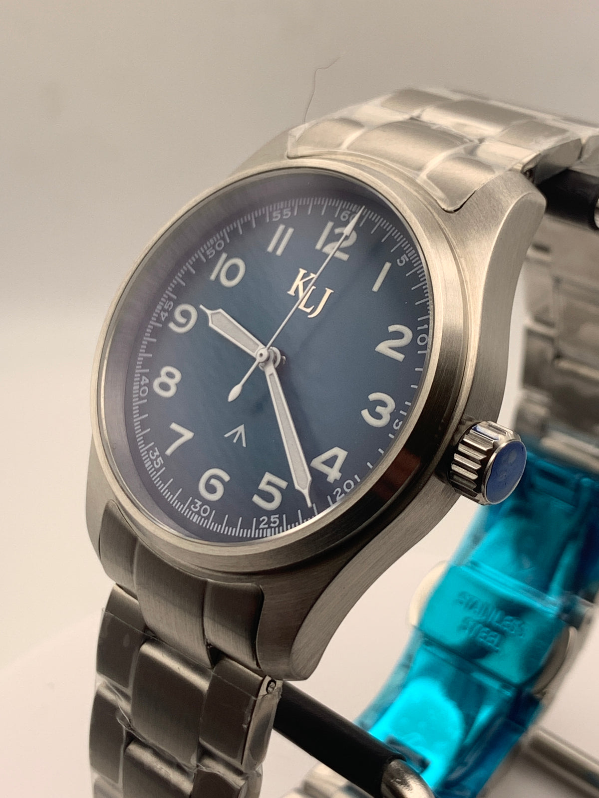 KLJ Custom - 39mm Brushed stainless steel. Sapphire crystal.  Seiko NH38.