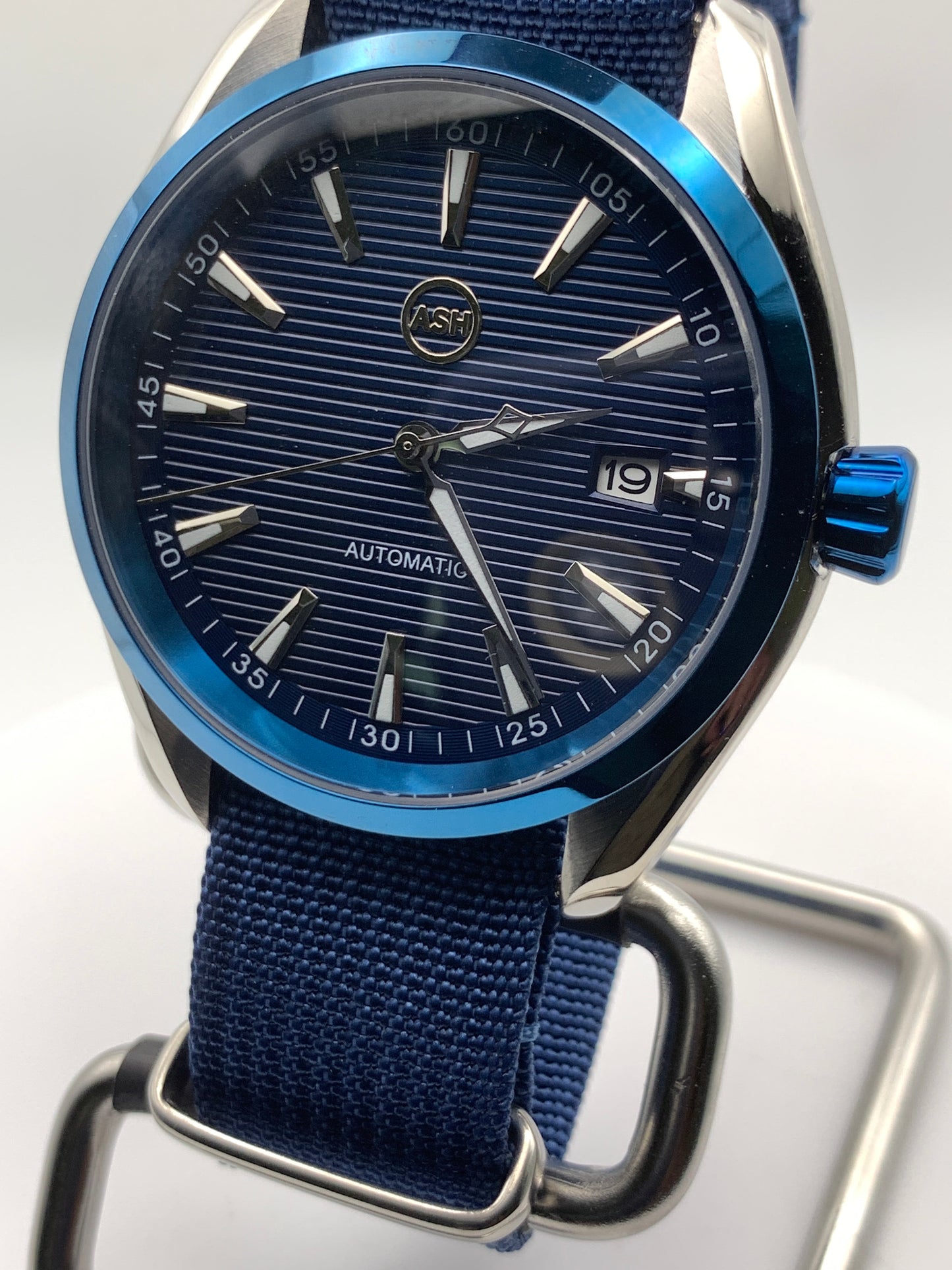 Eventide. 39mm Blue and silver stainless steel. Sapphire crystal. Seiko NH35.