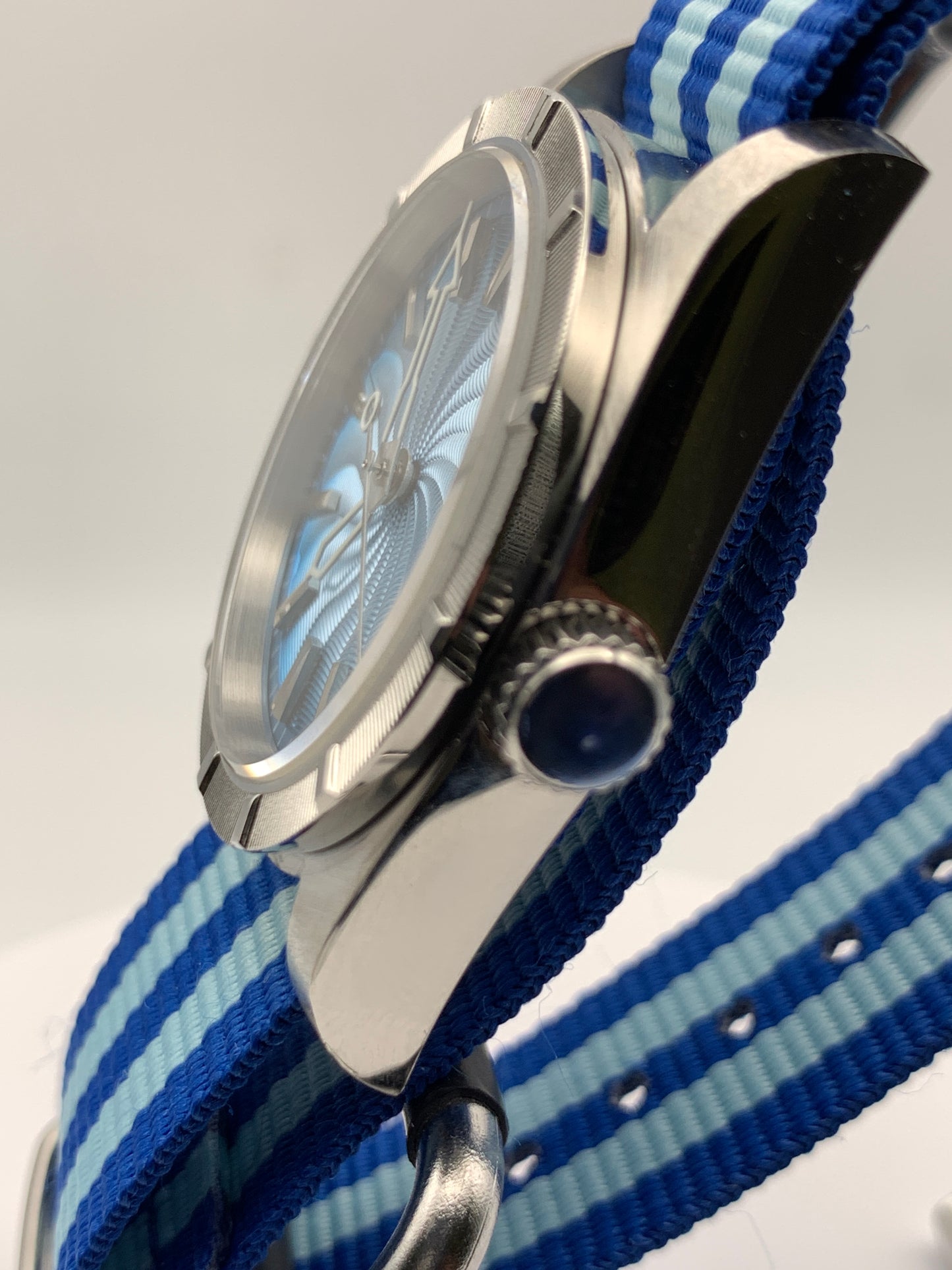 Gyre. 36mm ‘Engine Turned’ stainless steel case. Sapphire crystal. Seiko NH35.