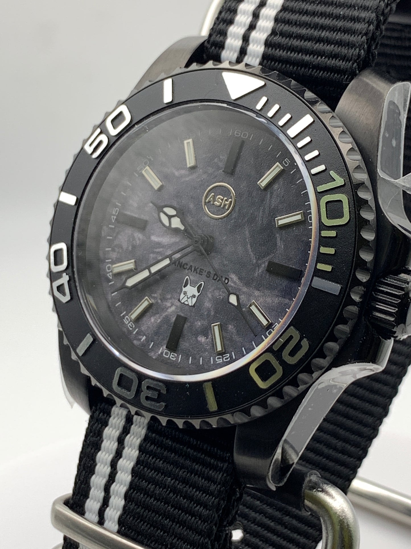 The Runt - 40mm PVD coated stainless steel. Sapphire crystal. Custom dial. Seiko NH38.