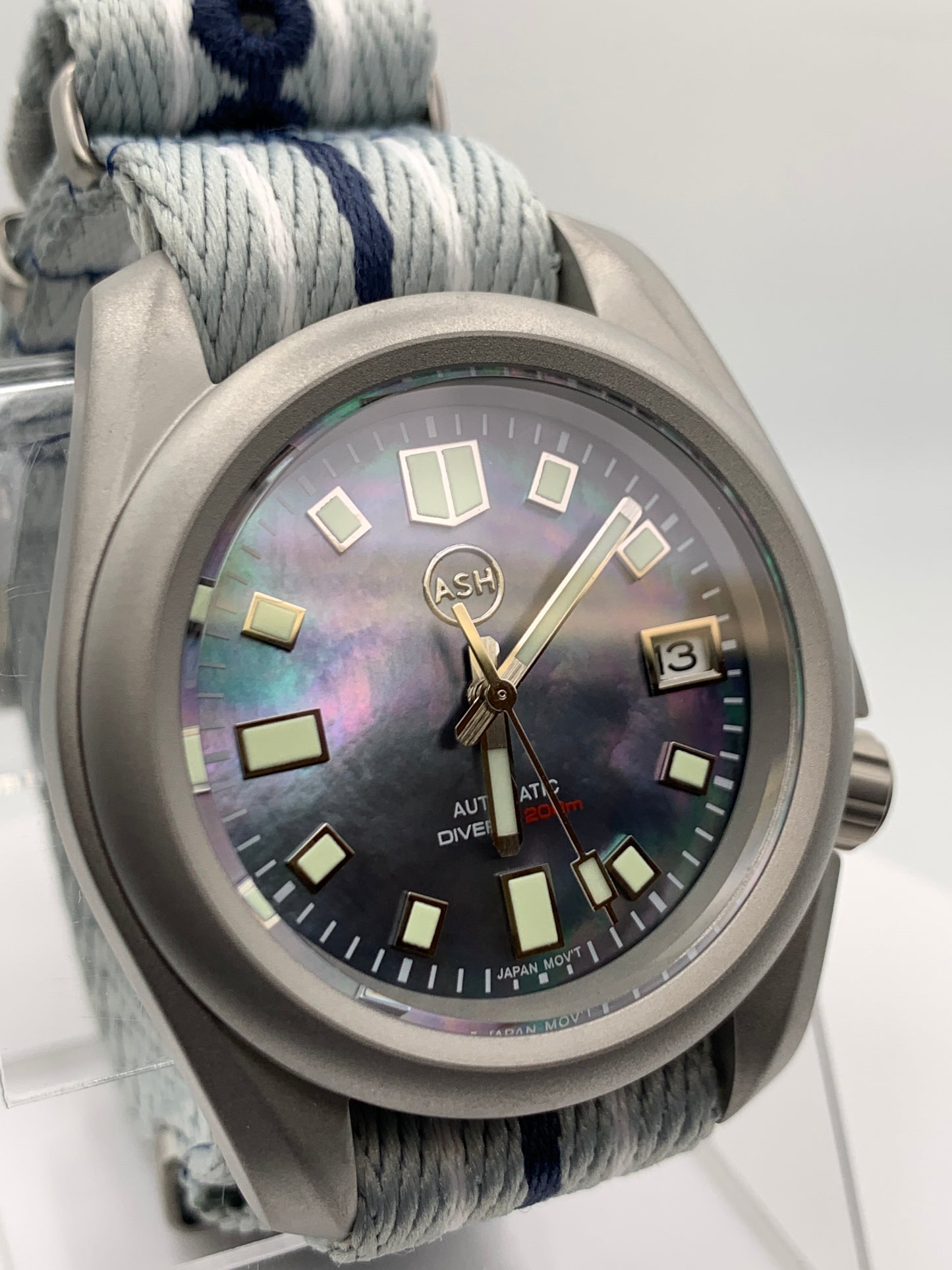 Deep Space. 38mm Bead blasted stainless steel case. Sapphire crystal. NH35 automatic movement.