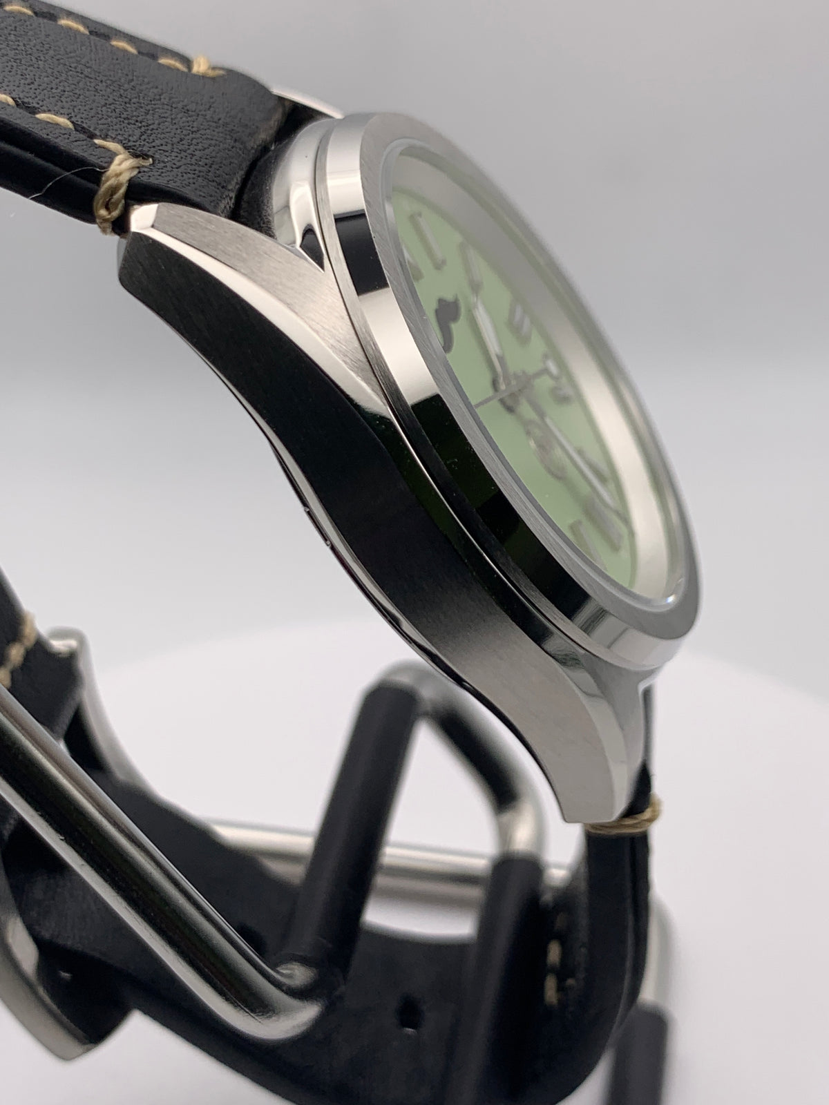 Mustachio 1.1 - 38mm Stainless steel.  Sapphire crystal with AR. Seiko NH38.