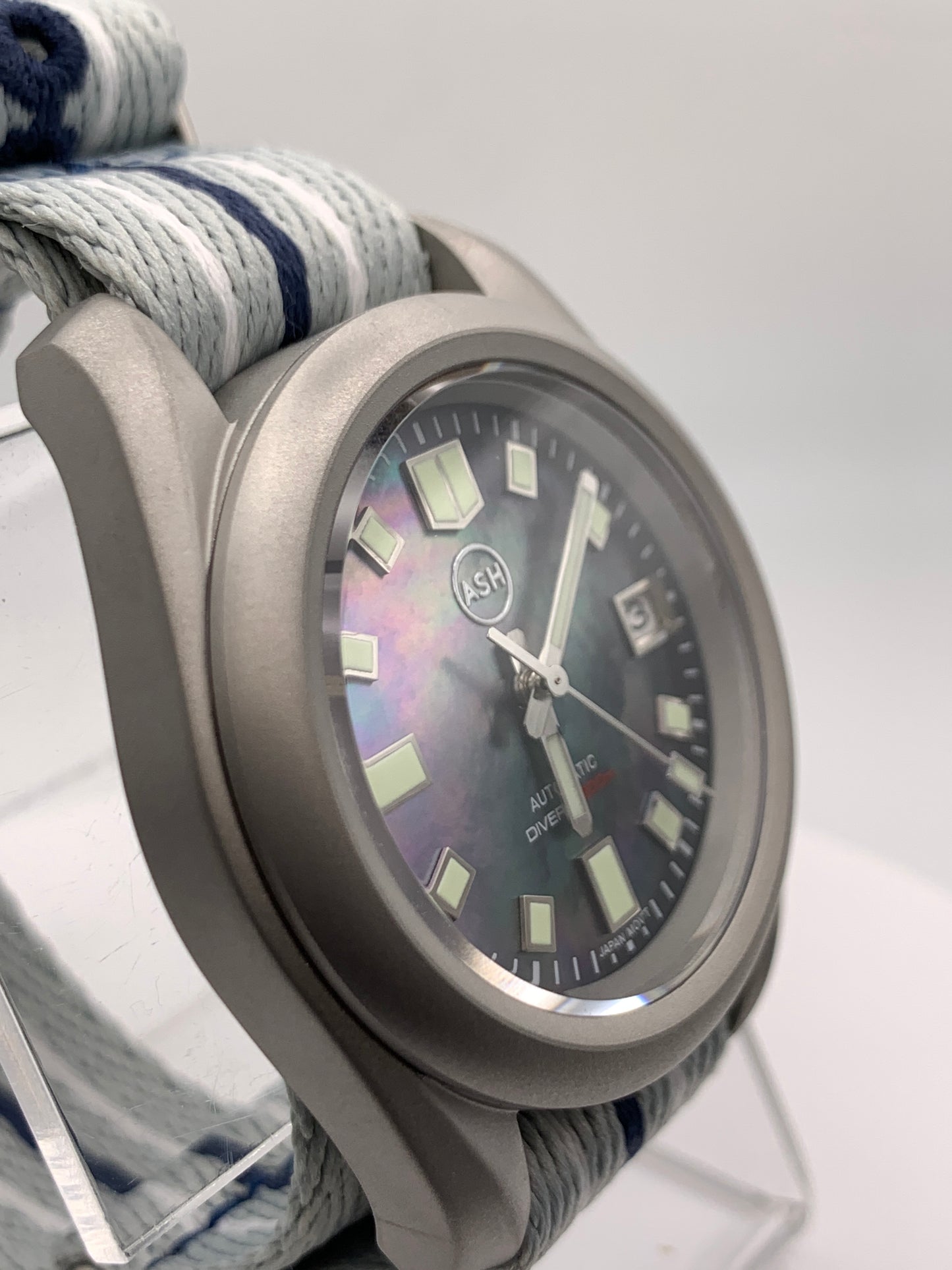 Deep Space. 38mm Bead blasted stainless steel case. Sapphire crystal. NH35 automatic movement.
