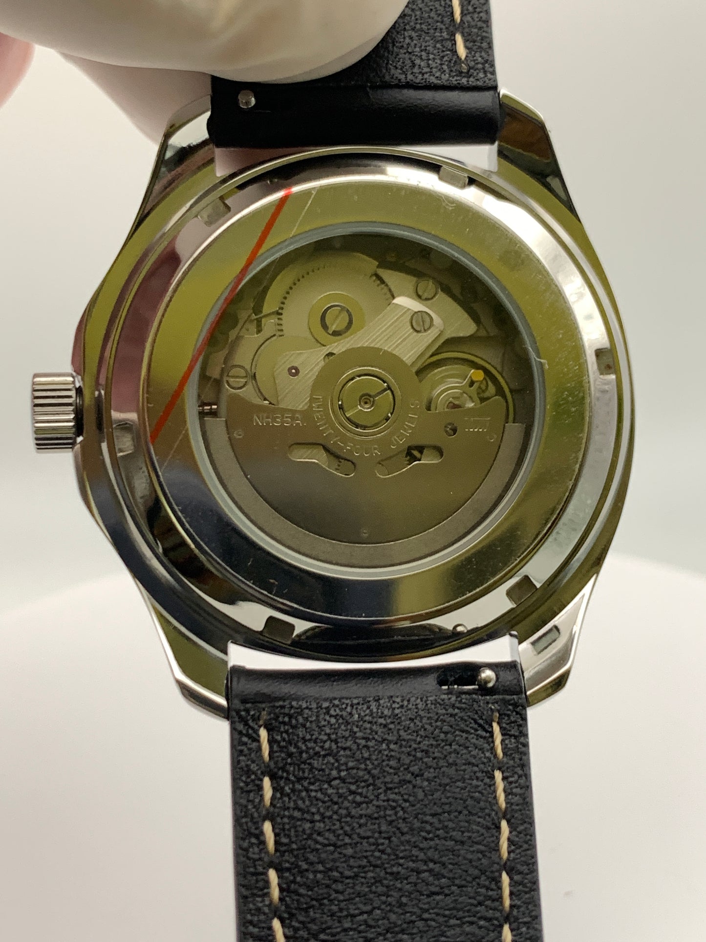 40mm Silver on silver dress watch.