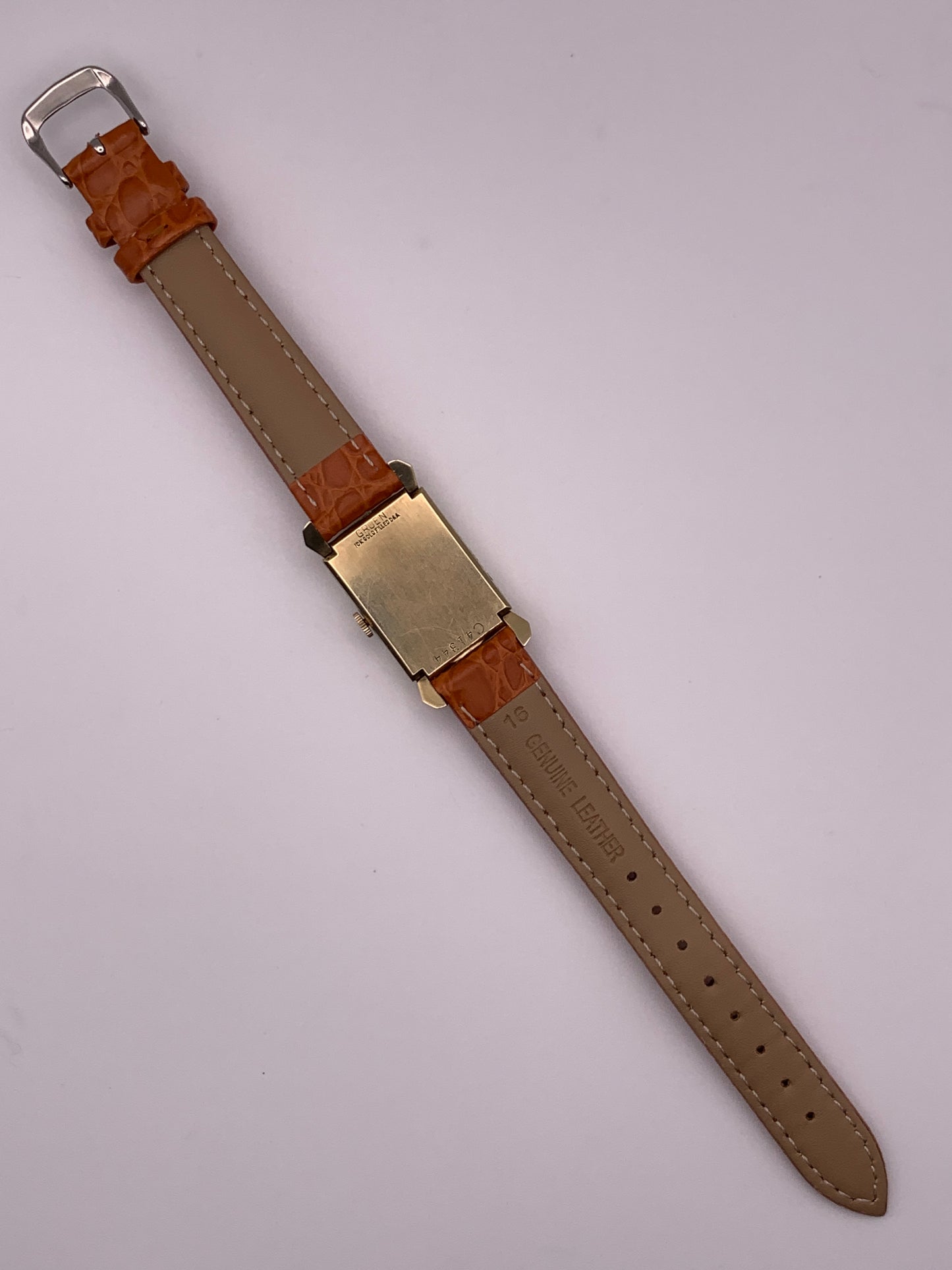Gruen Precision 335, circa 1950, wrist watch repair. New balance staff and mainspring. 20mm wide. 34mm lug to lug.