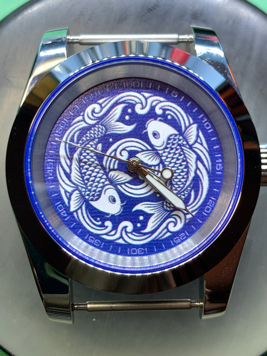 Koi Pond - 38mm stainless steel case. Sapphire crystal. Seiko NH38.