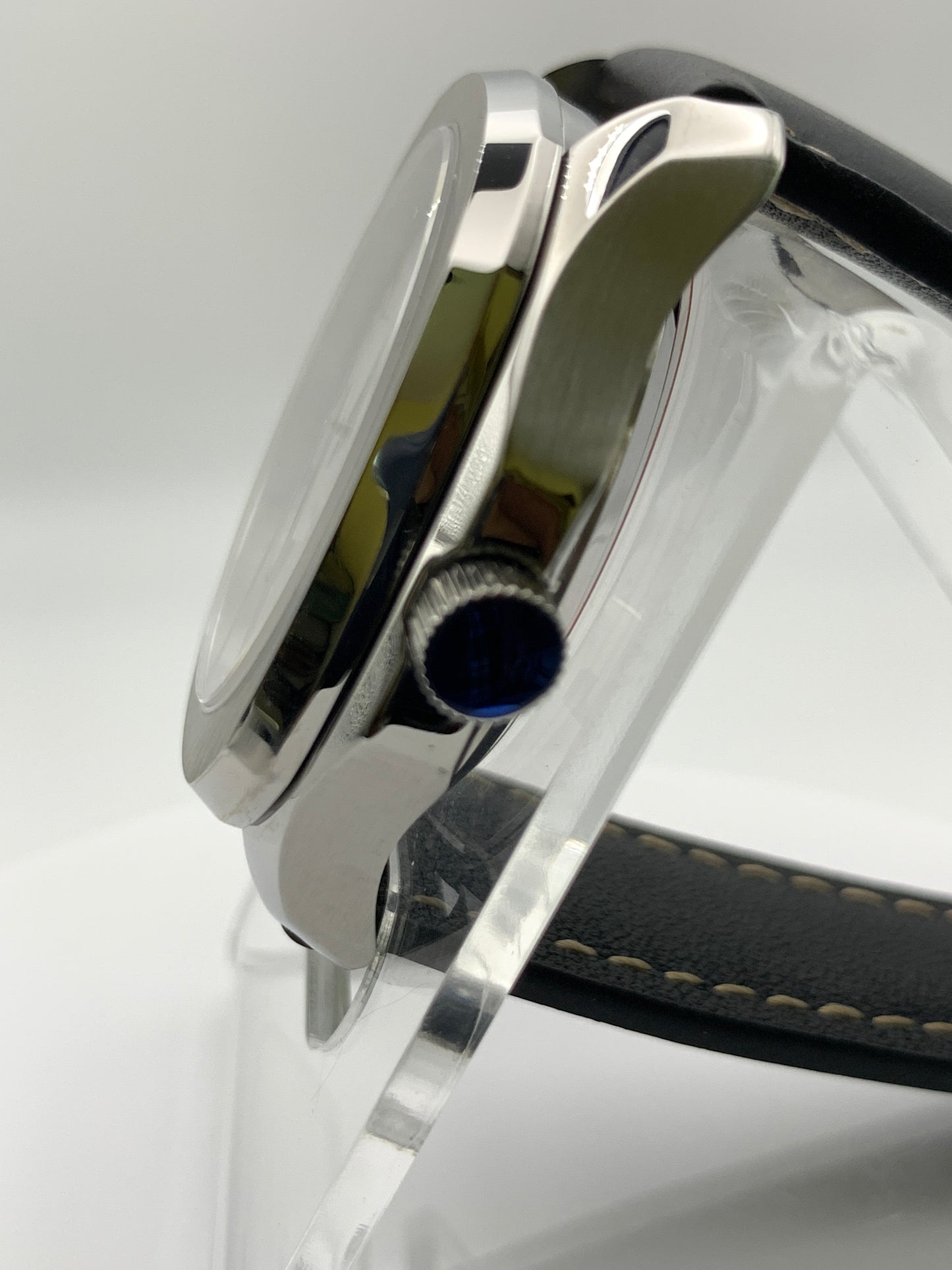 40mm Silver on silver dress watch.