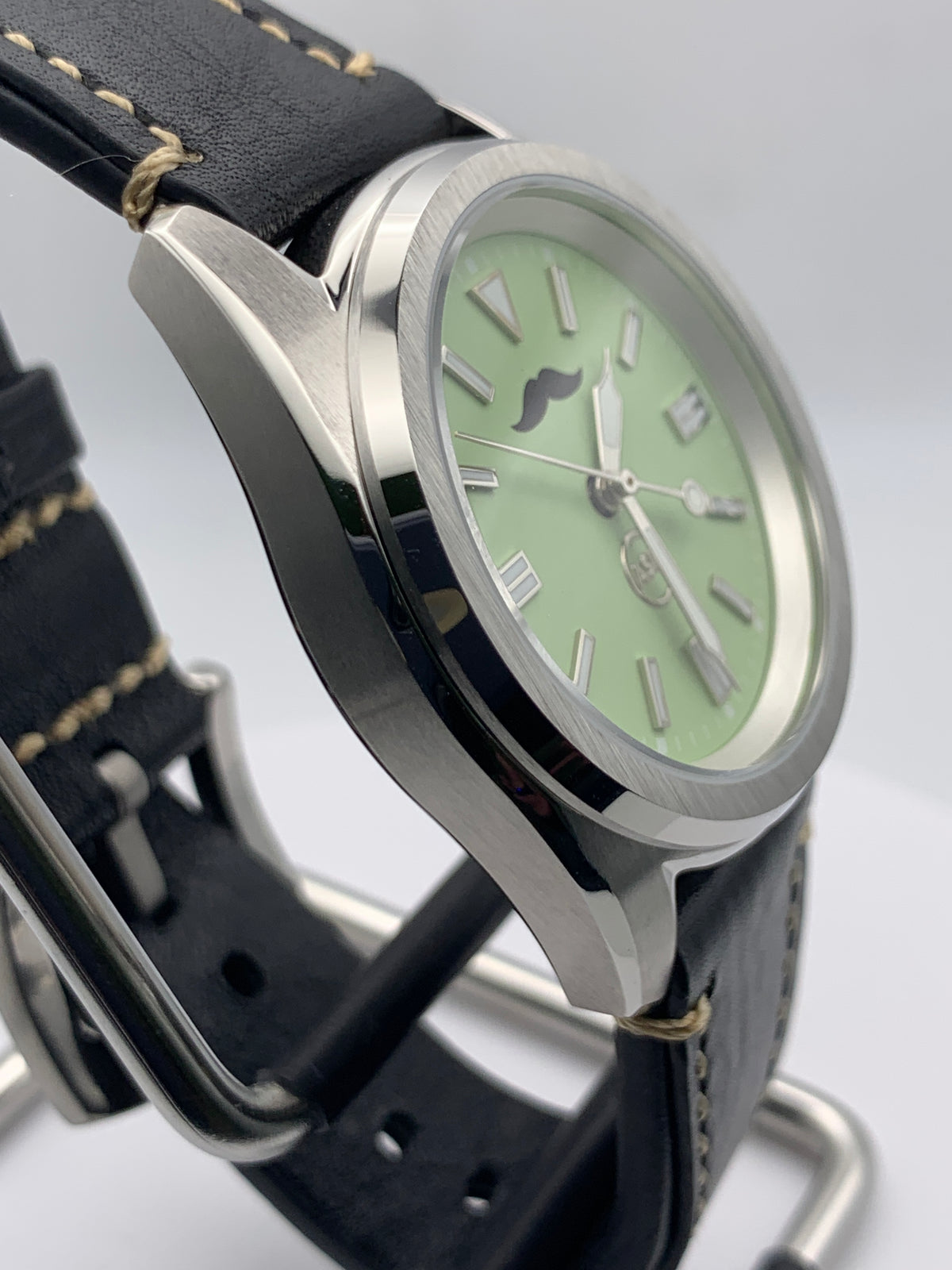 Mustachio 1.1 - 38mm Stainless steel.  Sapphire crystal with AR. Seiko NH38.