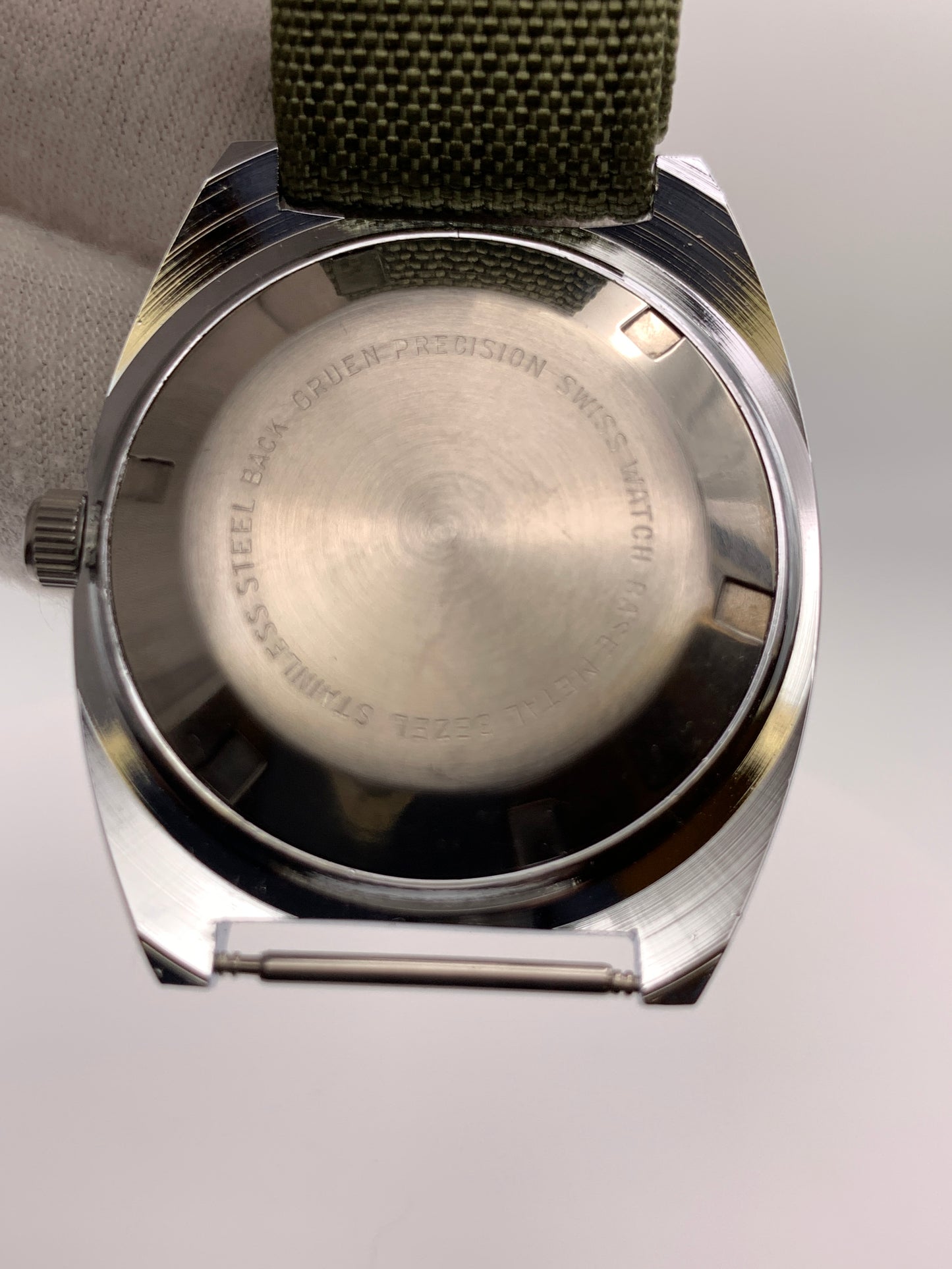 Neo Vintage 36mm field watch. NOS Gruen case. Miyota 2039 quartz.