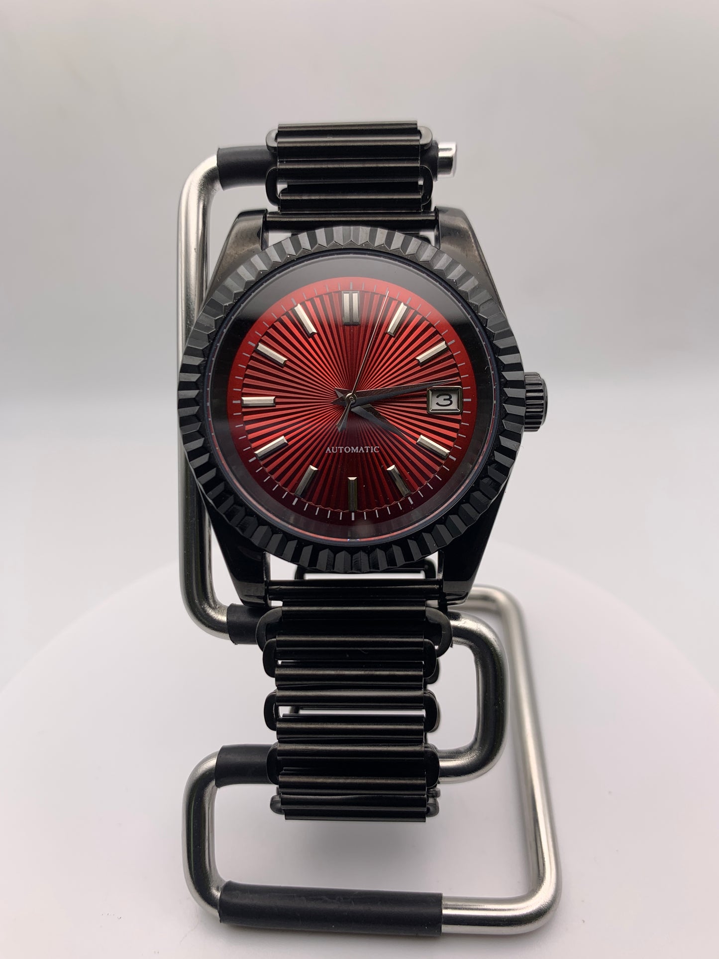Red Shift. Client custom. 39mm PVD stainless steel case. Sapphire crystal. Seiko NH38.