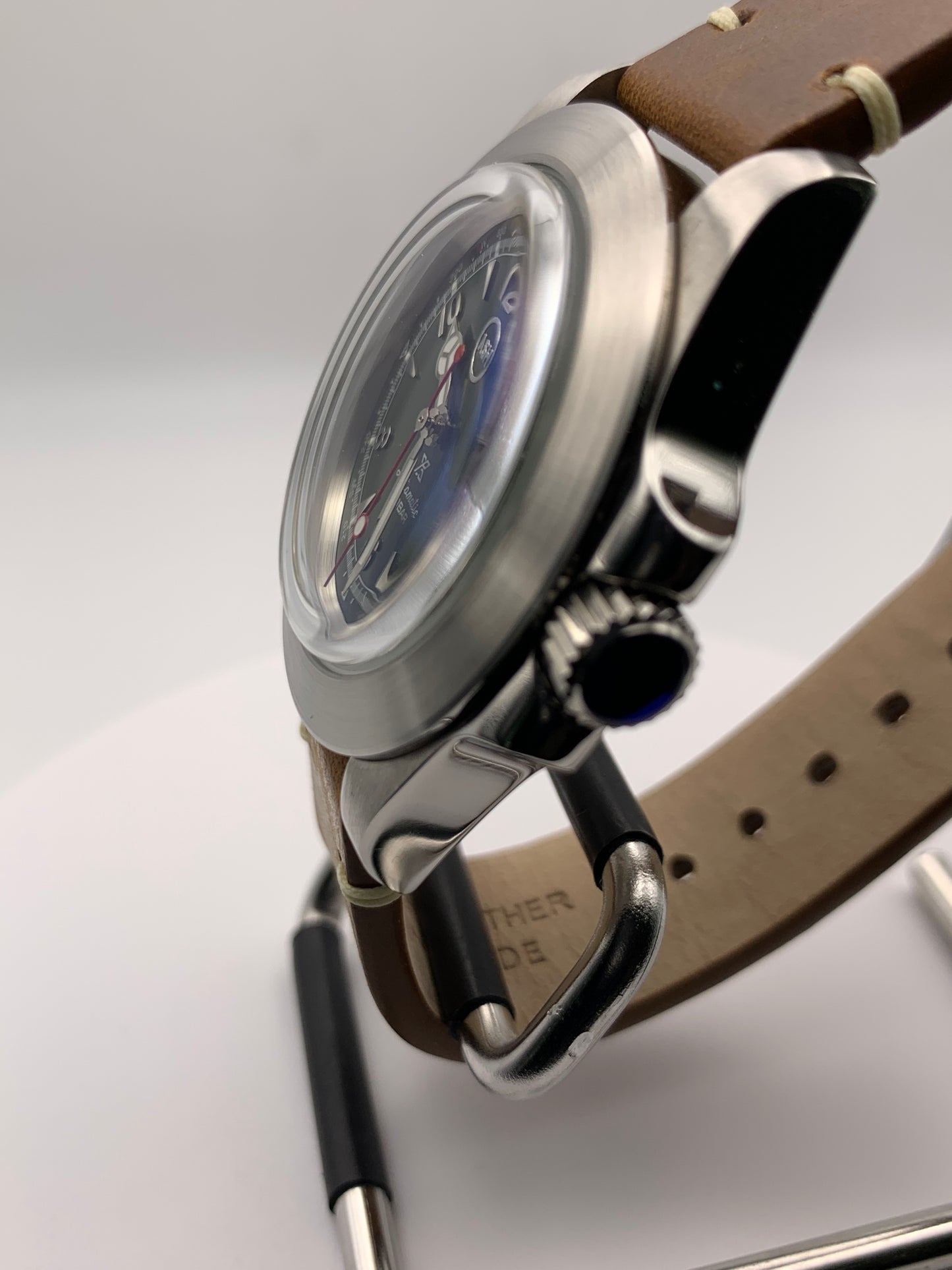 Skillset. Client custom. 40mm Brushed stainless steel case. Double dome mineral glass with AR. Seiko NH35.