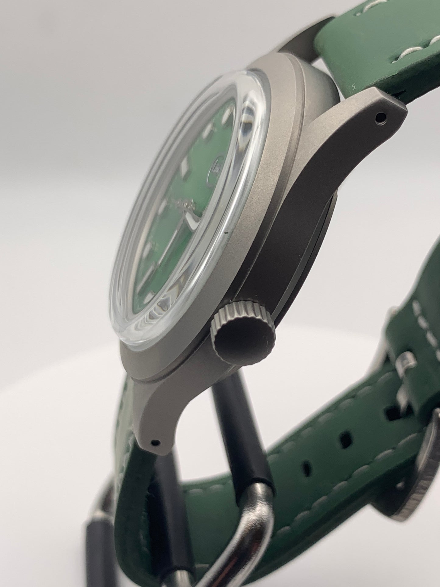 Sprecher. 39mm brushed stainless steel. Double dome sapphire with AR. Seiko NH35.