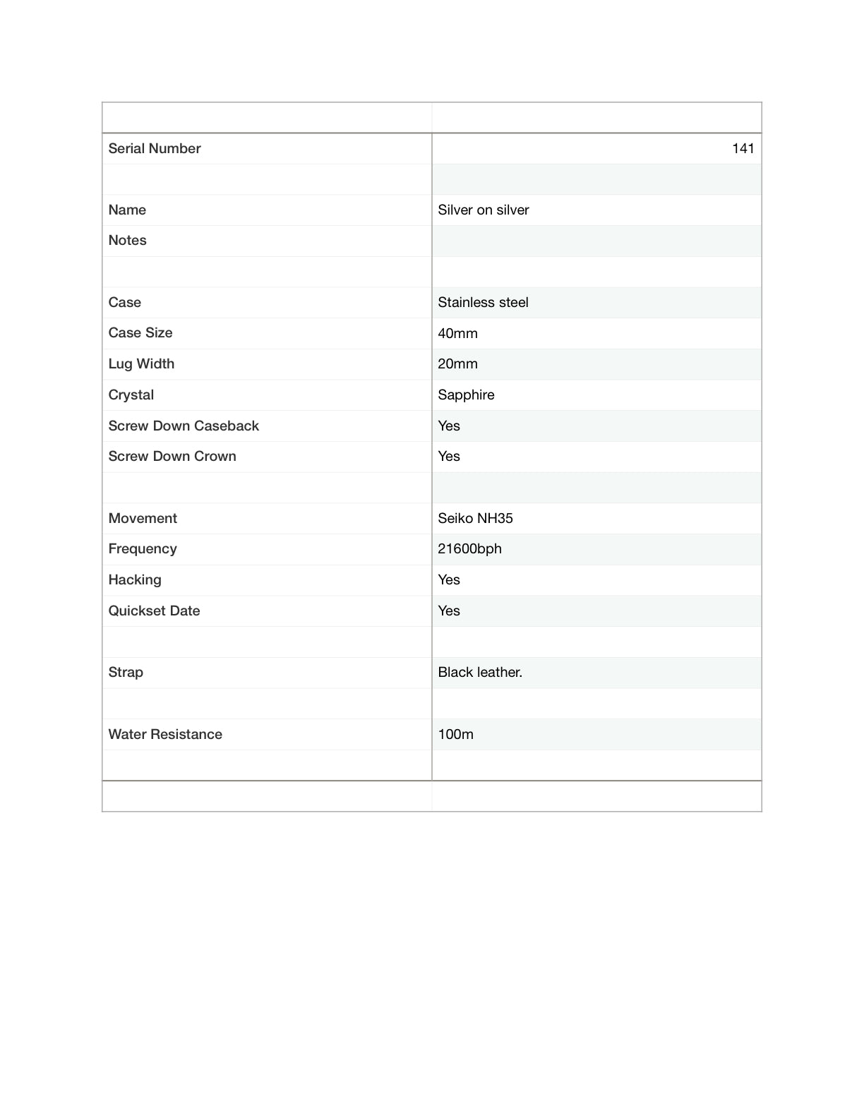 40mm Silver on silver dress watch.