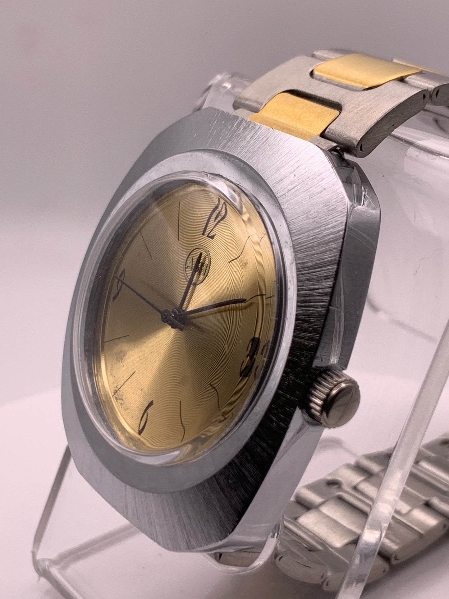 Candle. 39mm vintage case and dial. Acrylic dome crystal. Seiko VH31. Vintage Speidel bracelet.