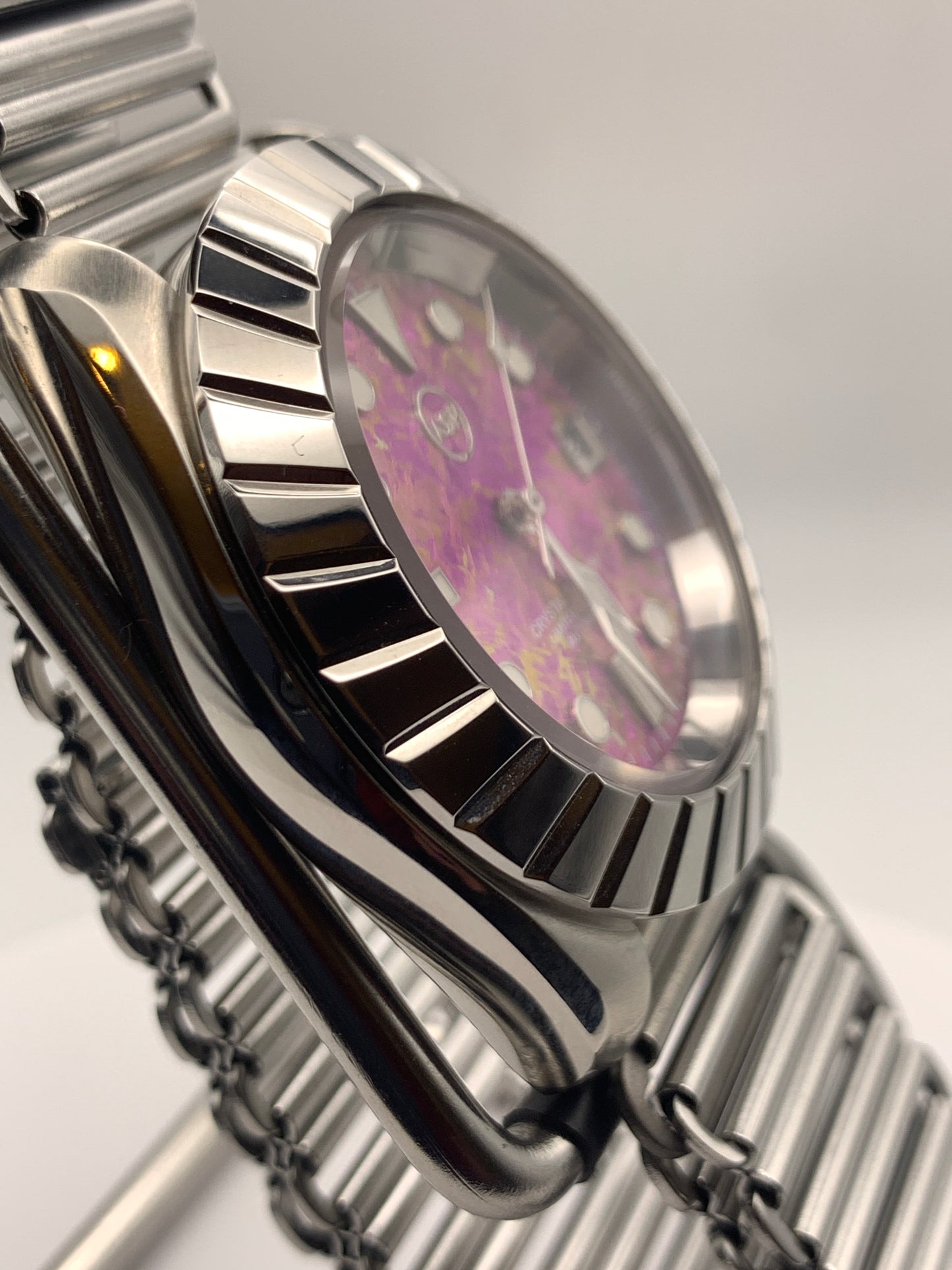 Party-whirl. 41mm Stainless steel.  Sapphire crystal.  Seiko NH35. Bonklip.