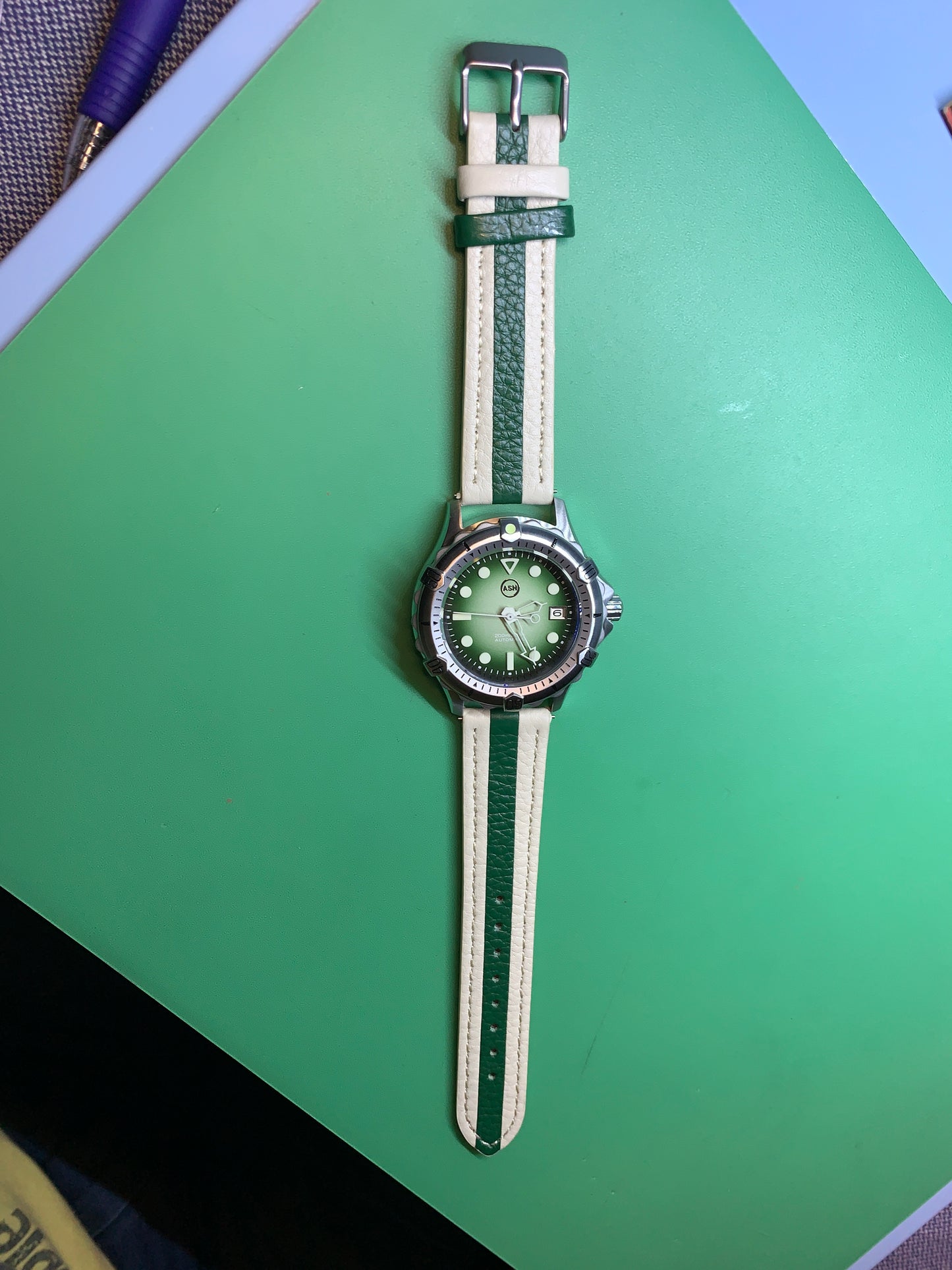 Thymekeeper.  42mm Stainless steel case.  Sapphire crystal. Seiko NH35.