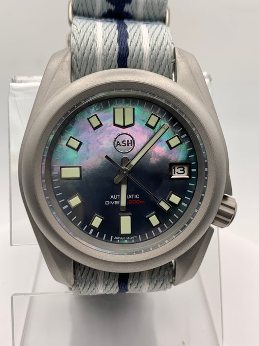 Deep Space. 38mm Bead blasted stainless steel case. Sapphire crystal. NH35 automatic movement.