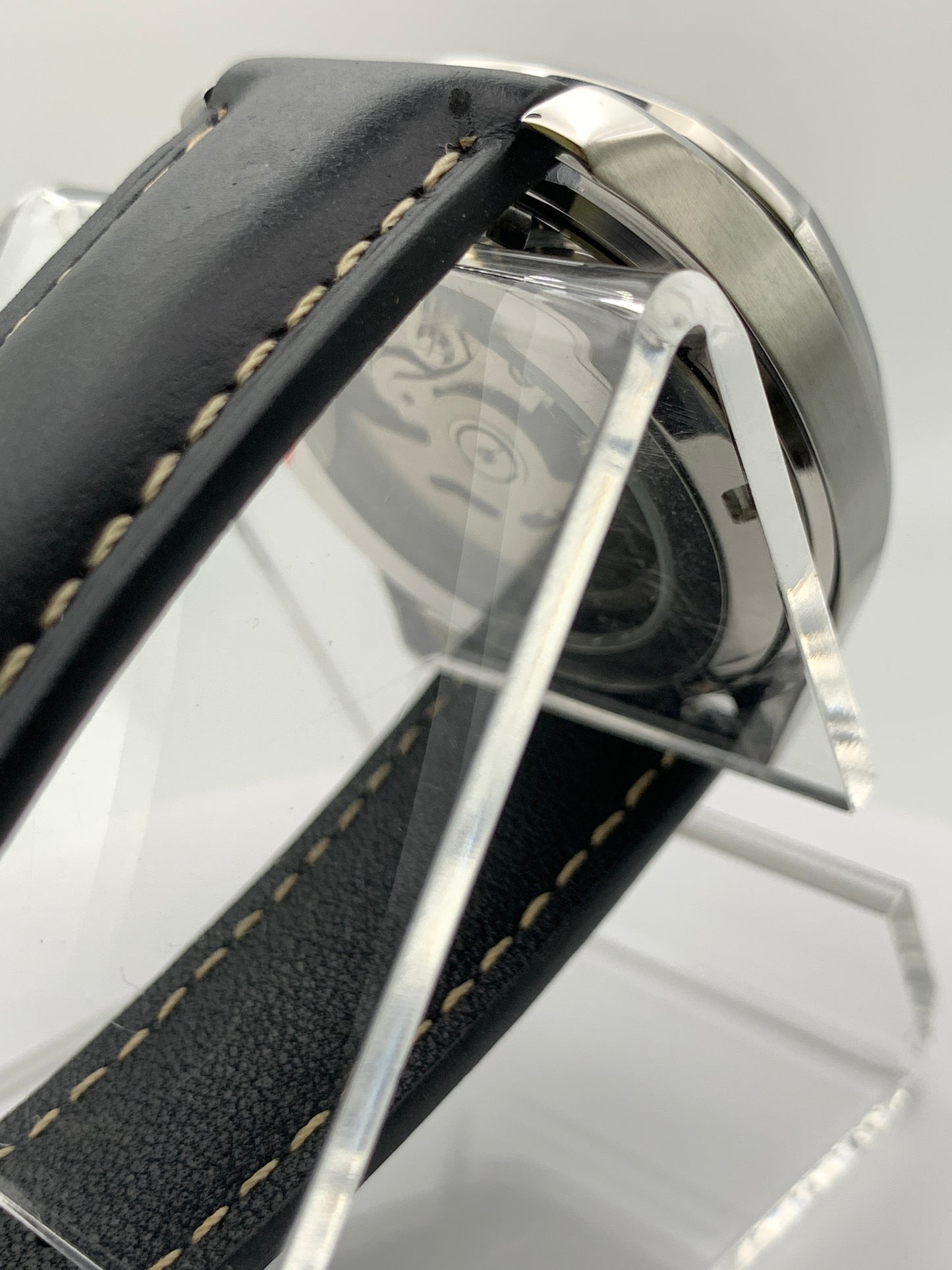 40mm Silver on silver dress watch.