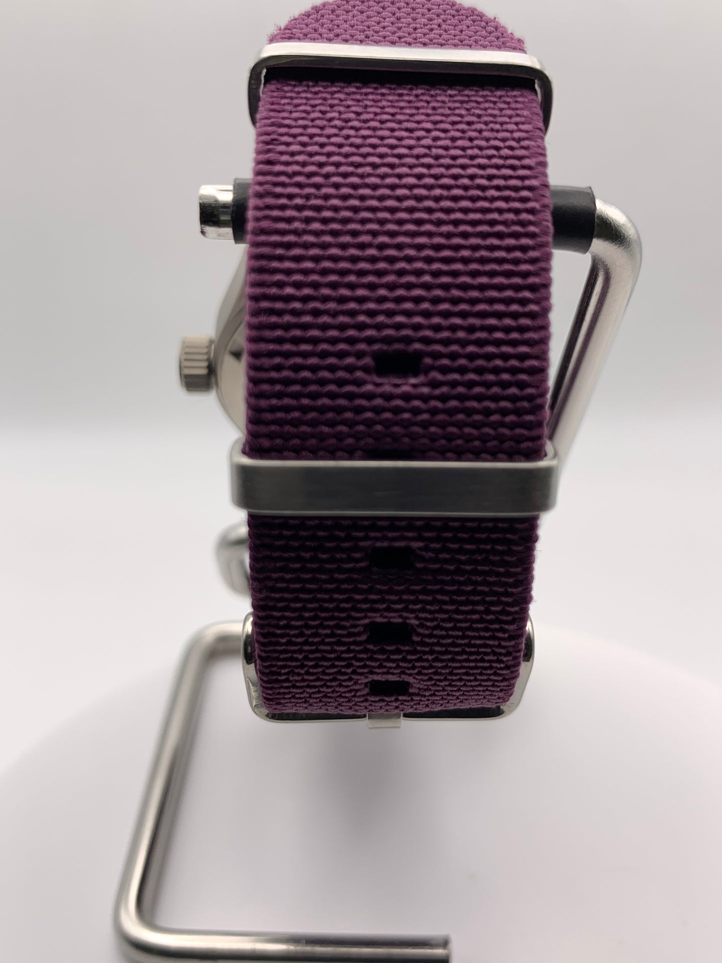 Larkspur 1.1 - 36mm Titanium field watch. Purple MOP dial. Seiko NH35.
