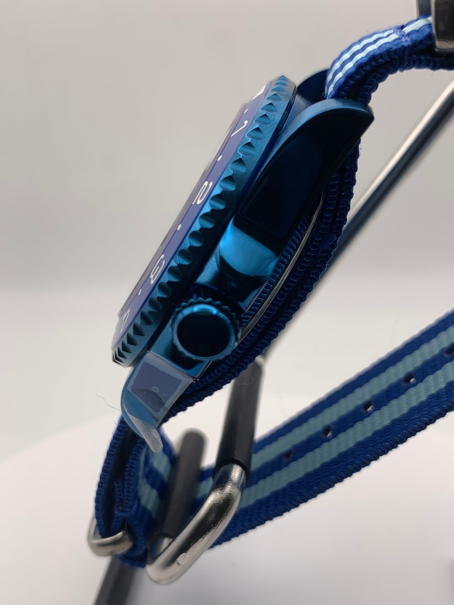 Europa - 41mm Blue anodized stainless steel case. Sapphire crystal. Seiko NH38.
