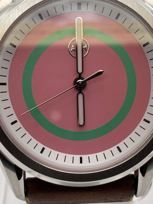 Watermelon. 40mm Stainless steel case. Sapphire crystal. Screw down crown and case back. NH38 automatic movement.