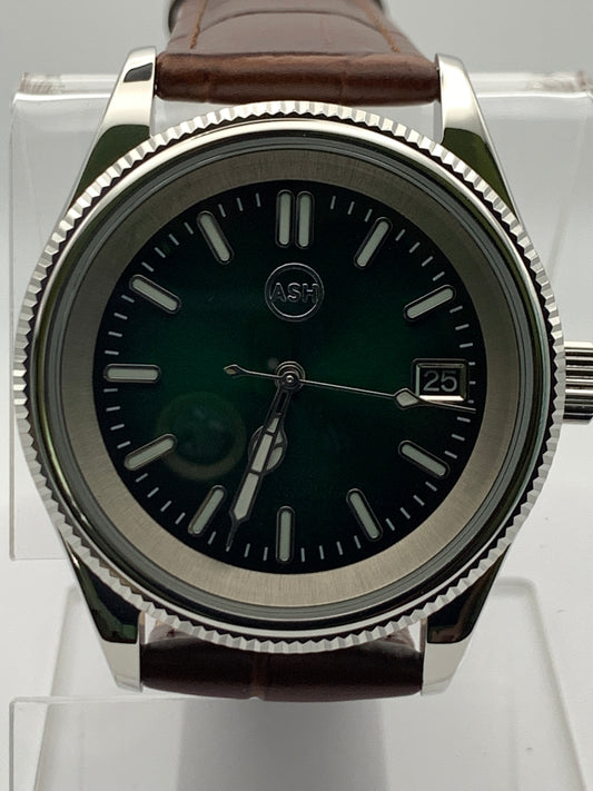 39mm Coin Edge Green Sunray Dress Watch