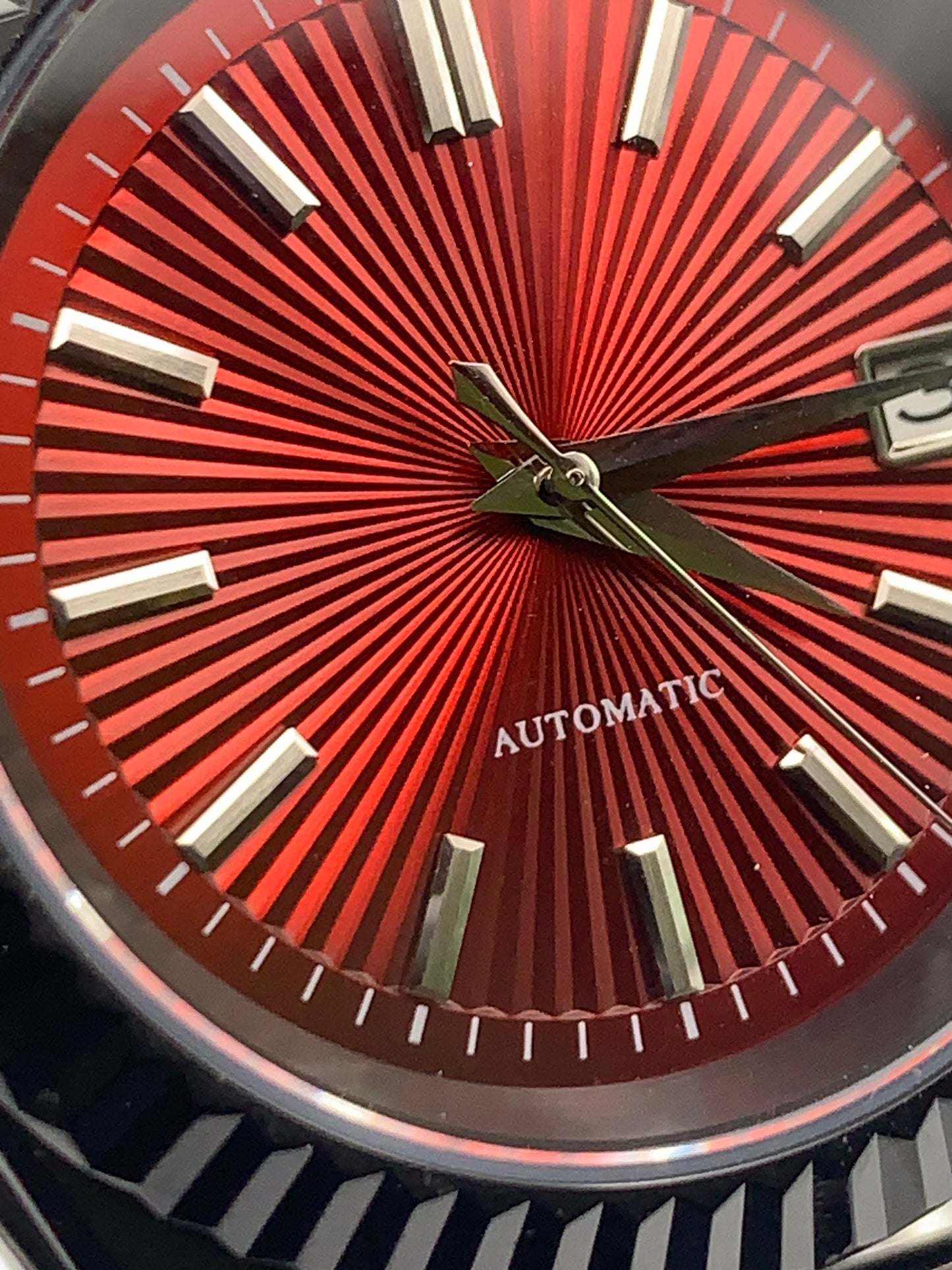 Red Shift. Client custom. 39mm PVD stainless steel case. Sapphire crystal. Seiko NH38.