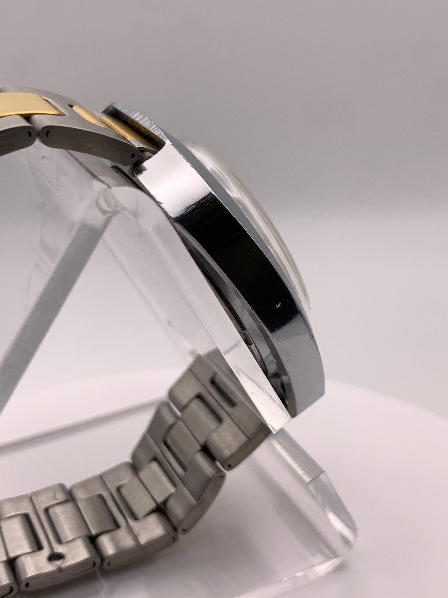 Candle. 39mm vintage case and dial. Acrylic dome crystal. Seiko VH31. Vintage Speidel bracelet.