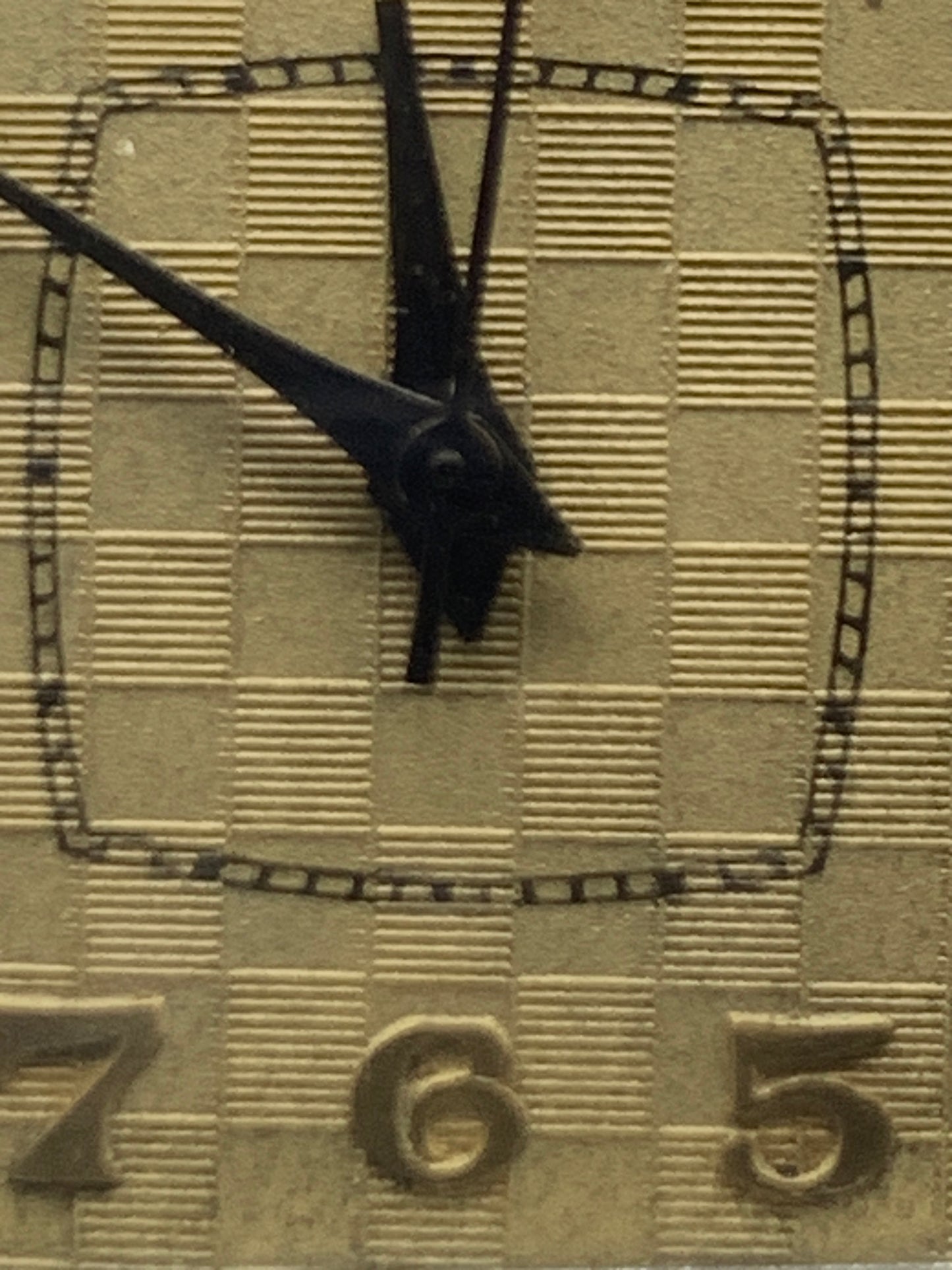 Feather.  Heavy patina vintage hinged brass case. 25 x 33mm. Beautiful figured vintage dial. Acrylic crystal. Miyota 2036 quartz movement.