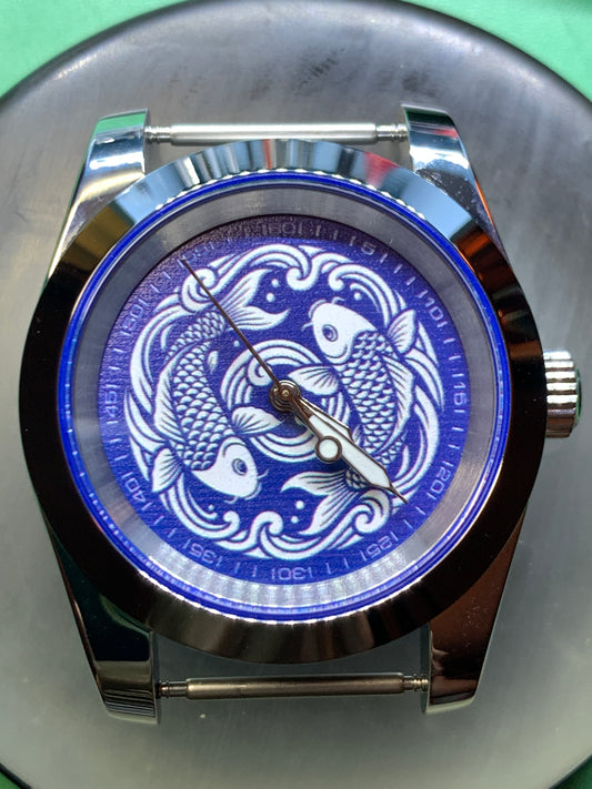 Koi Pond - 38mm stainless steel case. Sapphire crystal. Seiko NH38.