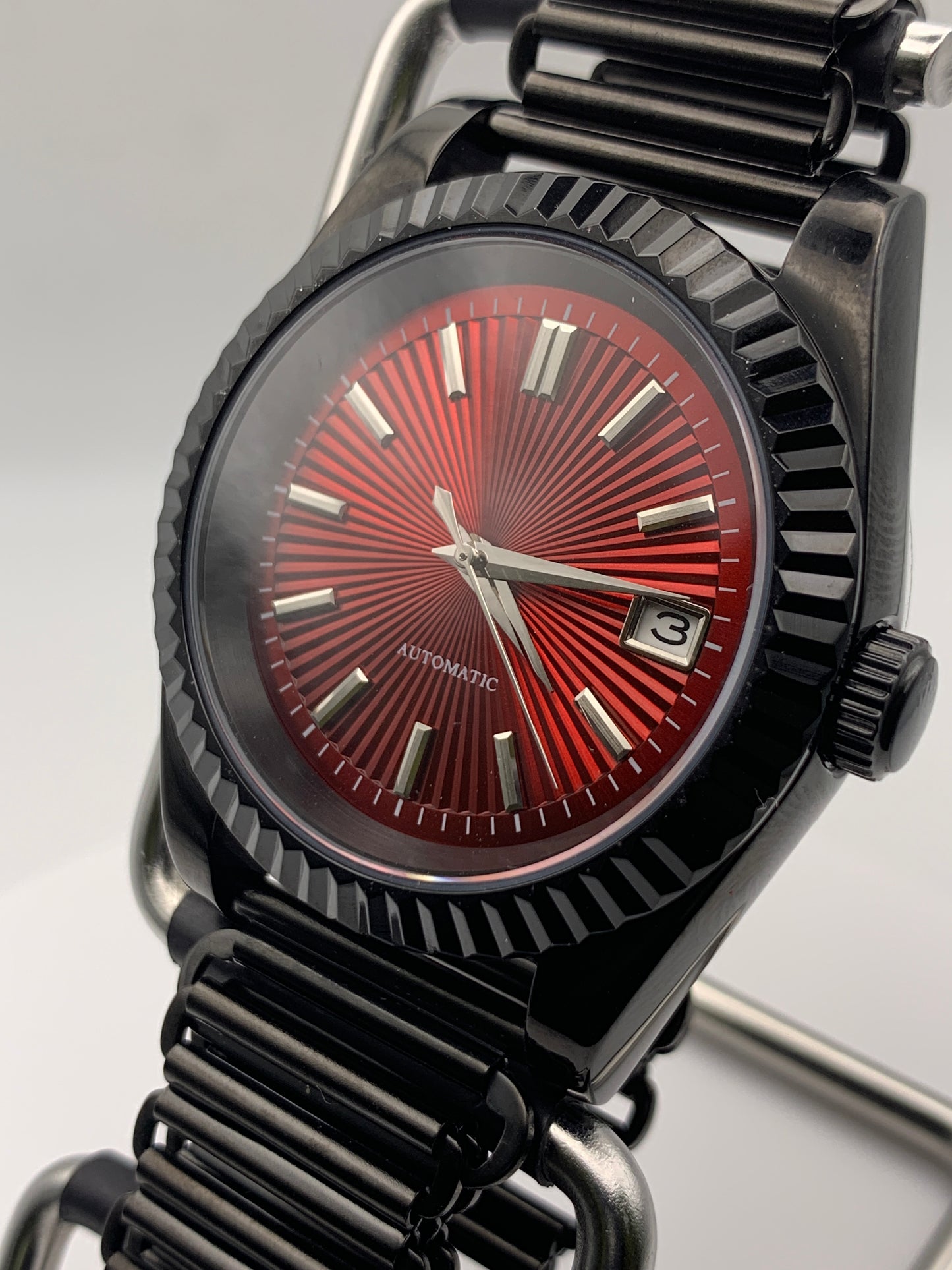 Red Shift. Client custom. 39mm PVD stainless steel case. Sapphire crystal. Seiko NH38.