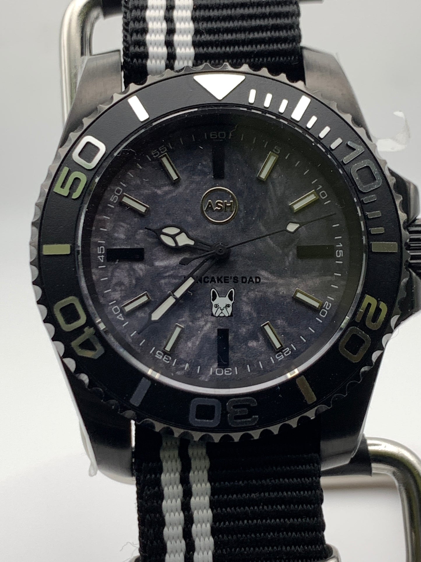 The Runt - 40mm PVD coated stainless steel. Sapphire crystal. Custom dial. Seiko NH38.