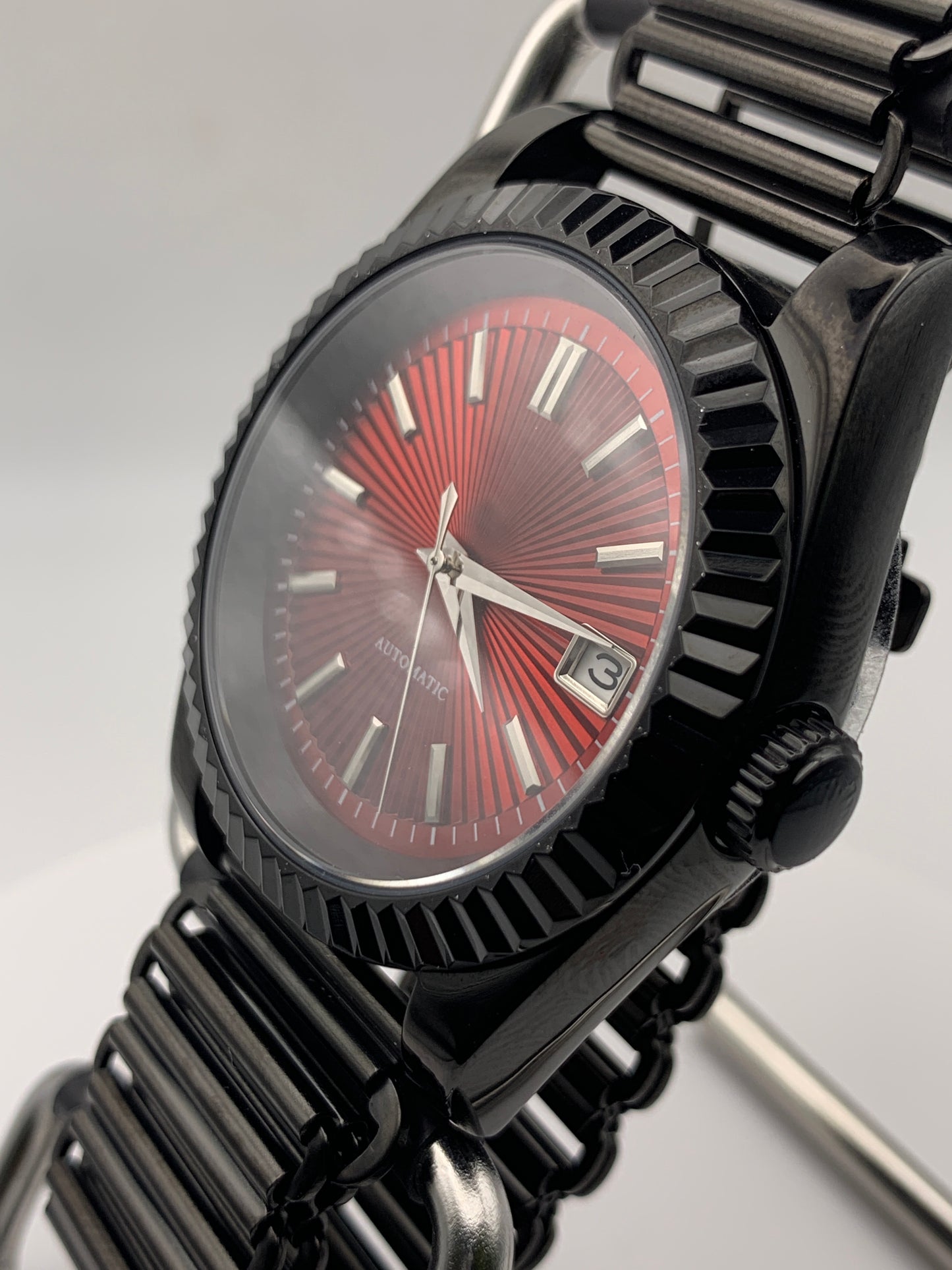 Red Shift. Client custom. 39mm PVD stainless steel case. Sapphire crystal. Seiko NH38.