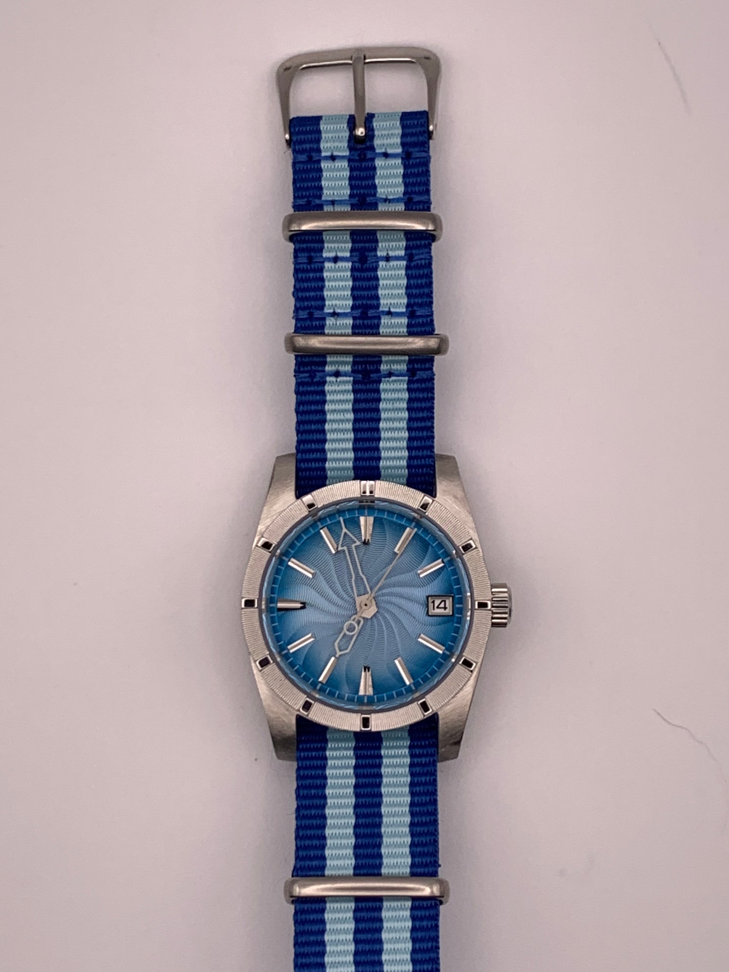 Gyre. 36mm ‘Engine Turned’ stainless steel case. Sapphire crystal. Seiko NH35.