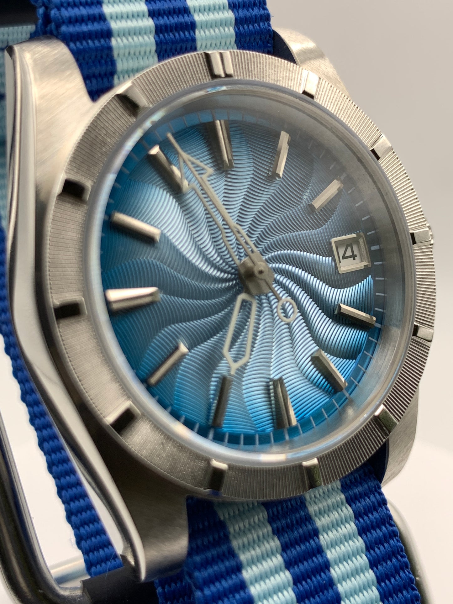 Gyre. 36mm ‘Engine Turned’ stainless steel case. Sapphire crystal. Seiko NH35.